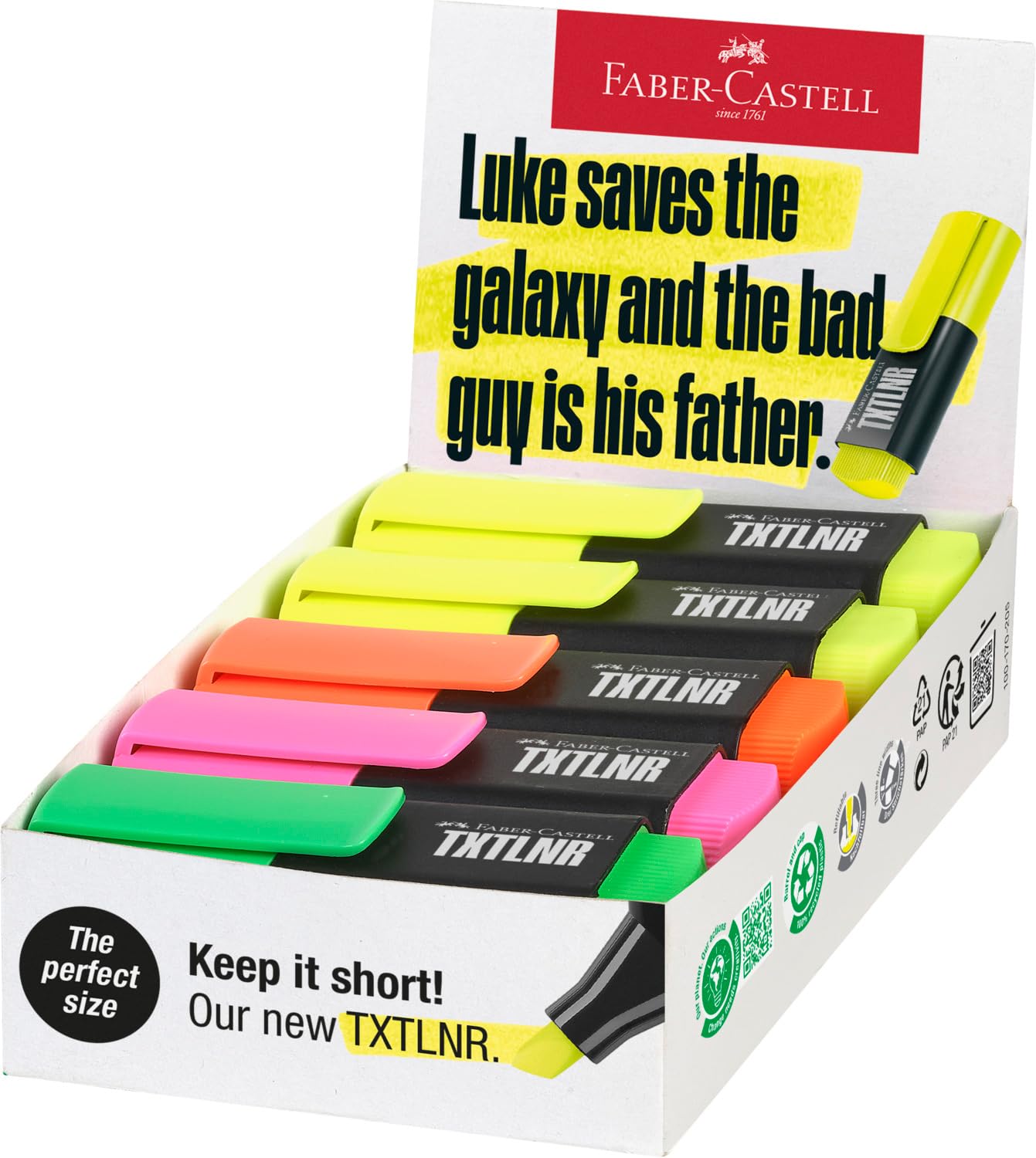 Faber-Castell 154210 - TXTLNER marker set, 10 neon markers for children and adults