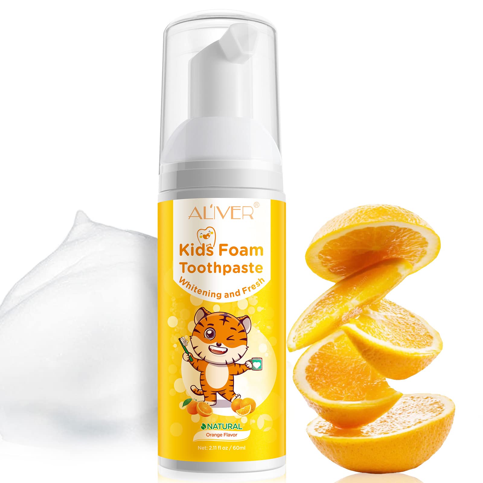 Kids Toothpaste,Toddler Toothpaste, Kids Foam Toothpaste,Kids U Shaped Toothbrush,Anti-Cavity, Whitening, Enhance Teeth Health for Children Kids Age for 3 and Up