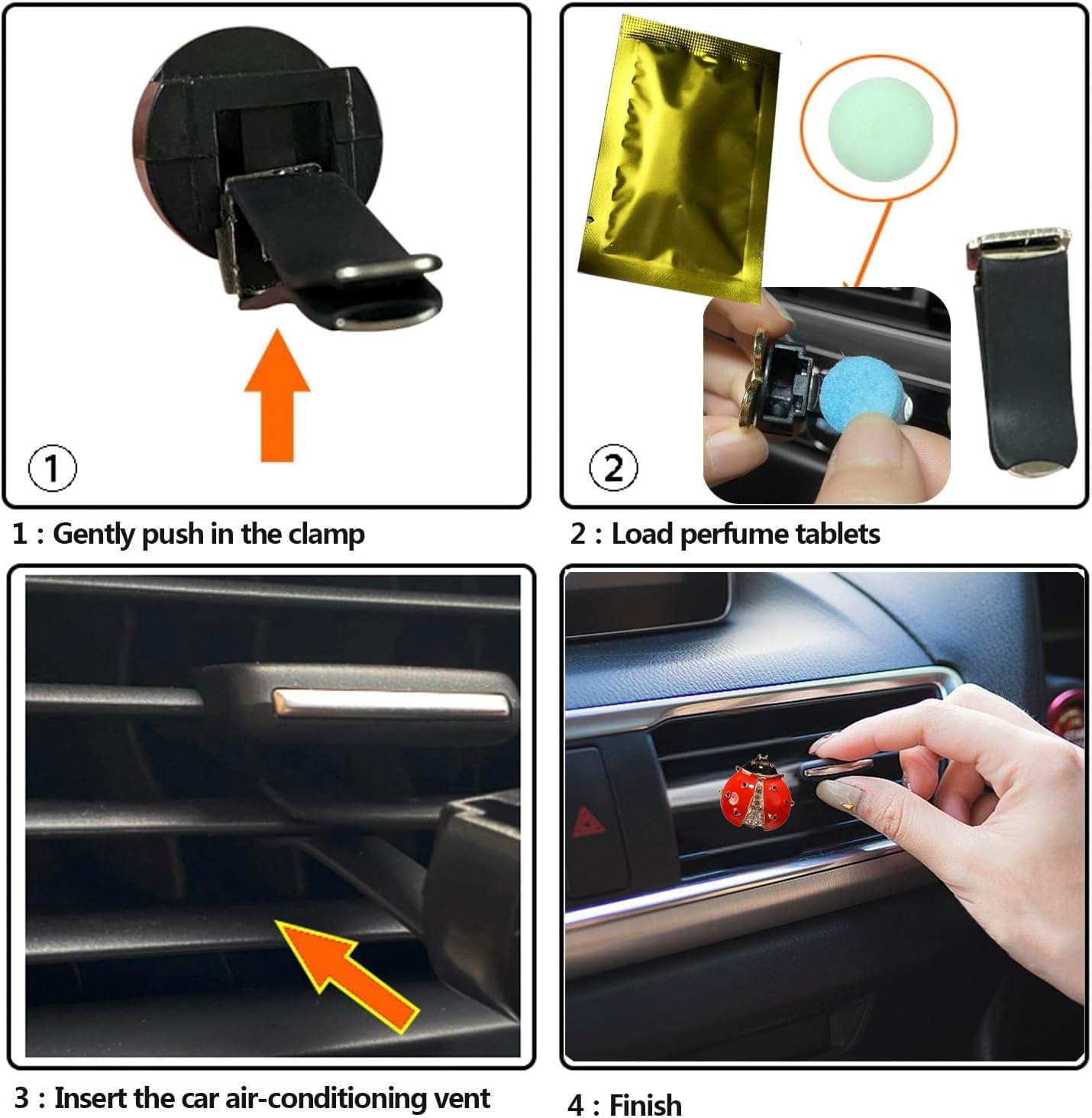 Car Air Freshener Women Car Vent Clips Decorations 2 PCS Cute Ladybug Car Interior Accessories Car Vent Diffuser Ladybugs Gifts For Woman image 4