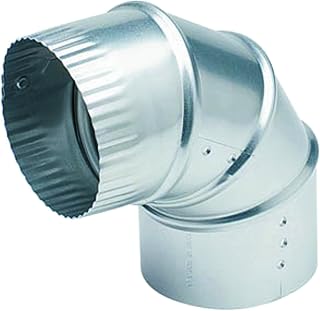 Deflecto DE904 Aluminum Dryer Vent Elbow, Fully Adjustable 4-Inch 90-Degree, Silver - Universal Replacement