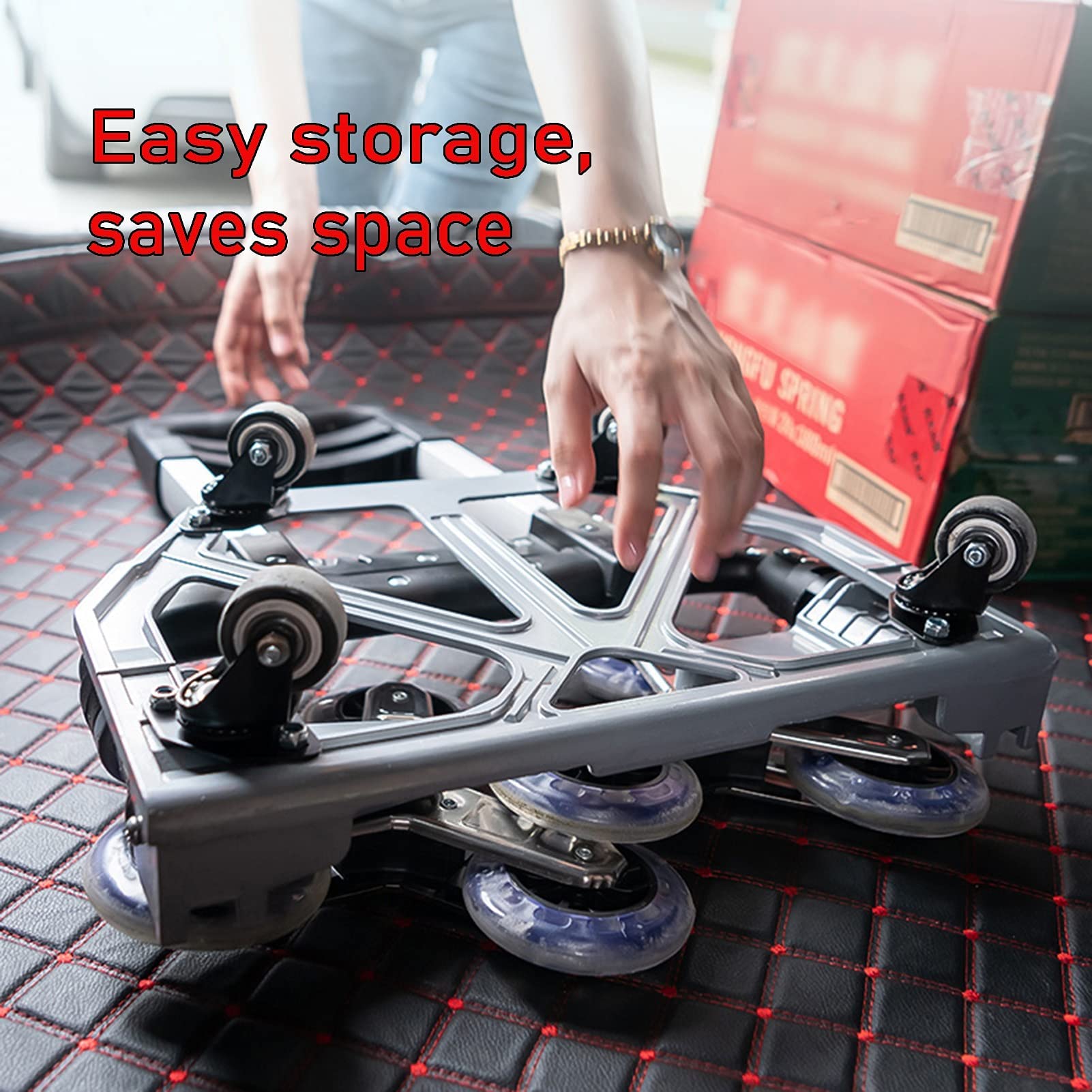 Carro para Subir escaleras, carretillas manuales, carretillas manuales Plegables, Carro para Subir escaleras Resistente con Capacidad de 70 kg, Carro de Mano portátil de aleación de Aluminio