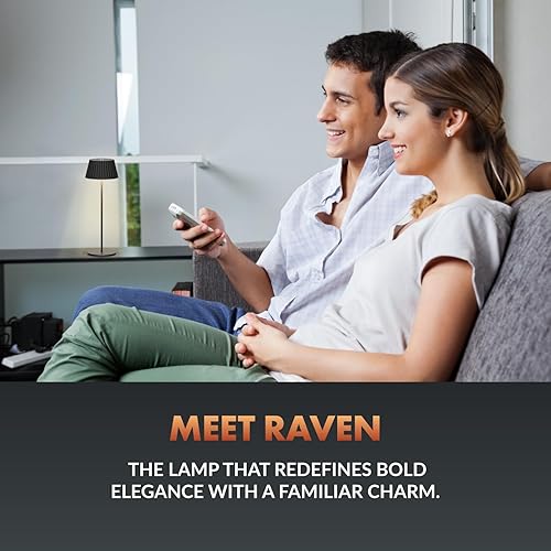 Miniatura 8 de Newhouse Lighting Raven, NHTL-RA-BLK, lámpara de mesa recargable inalámbrica de 2700 K regulable con USB-C NHTL-RA-BLK, lámpara de escritorio