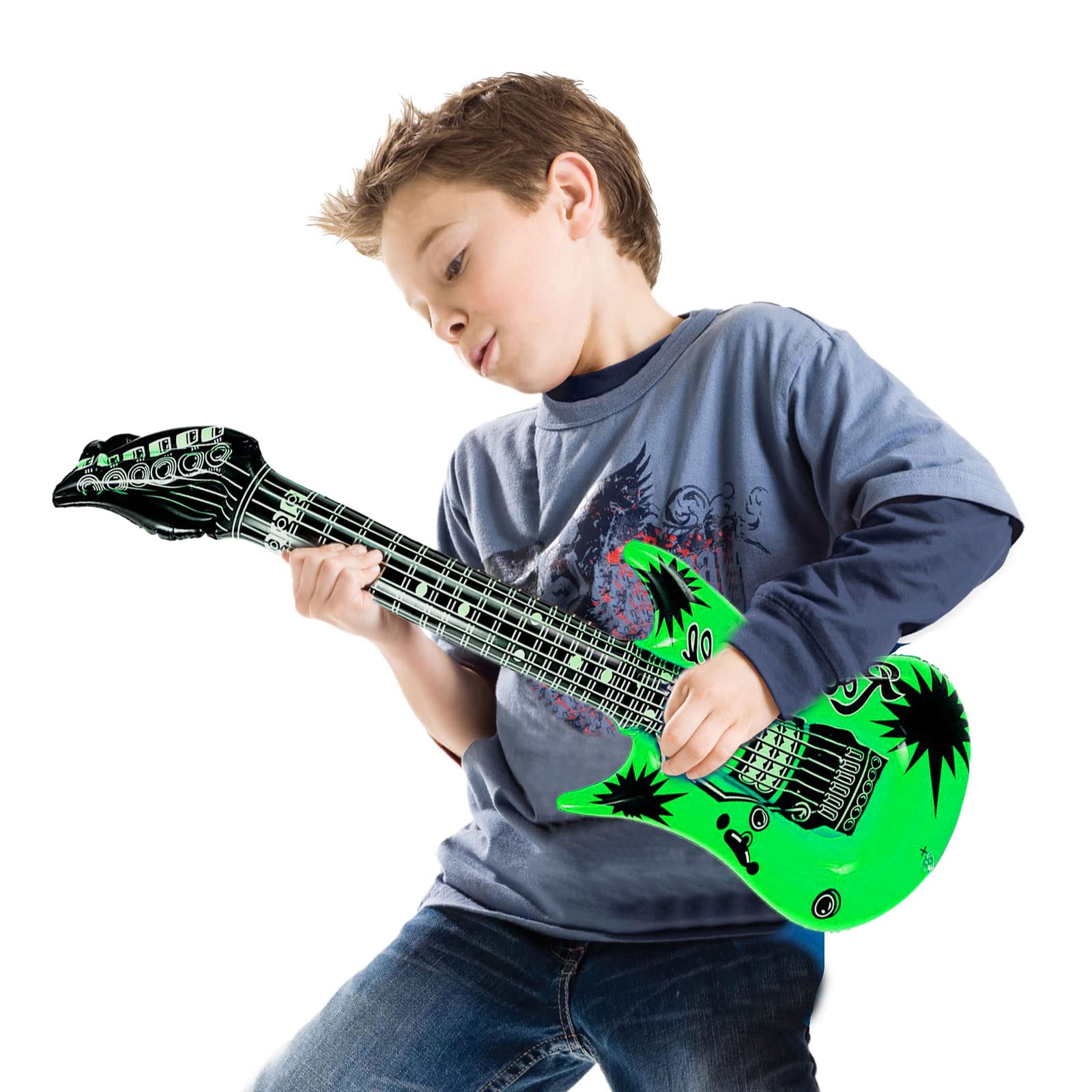 MIVAIUN 5 Pièces Guitare Gonflable Instrument Gonflable Saxophone Accessoires Articles Fete Faveurs Fete Rock Decorations Jeu Am