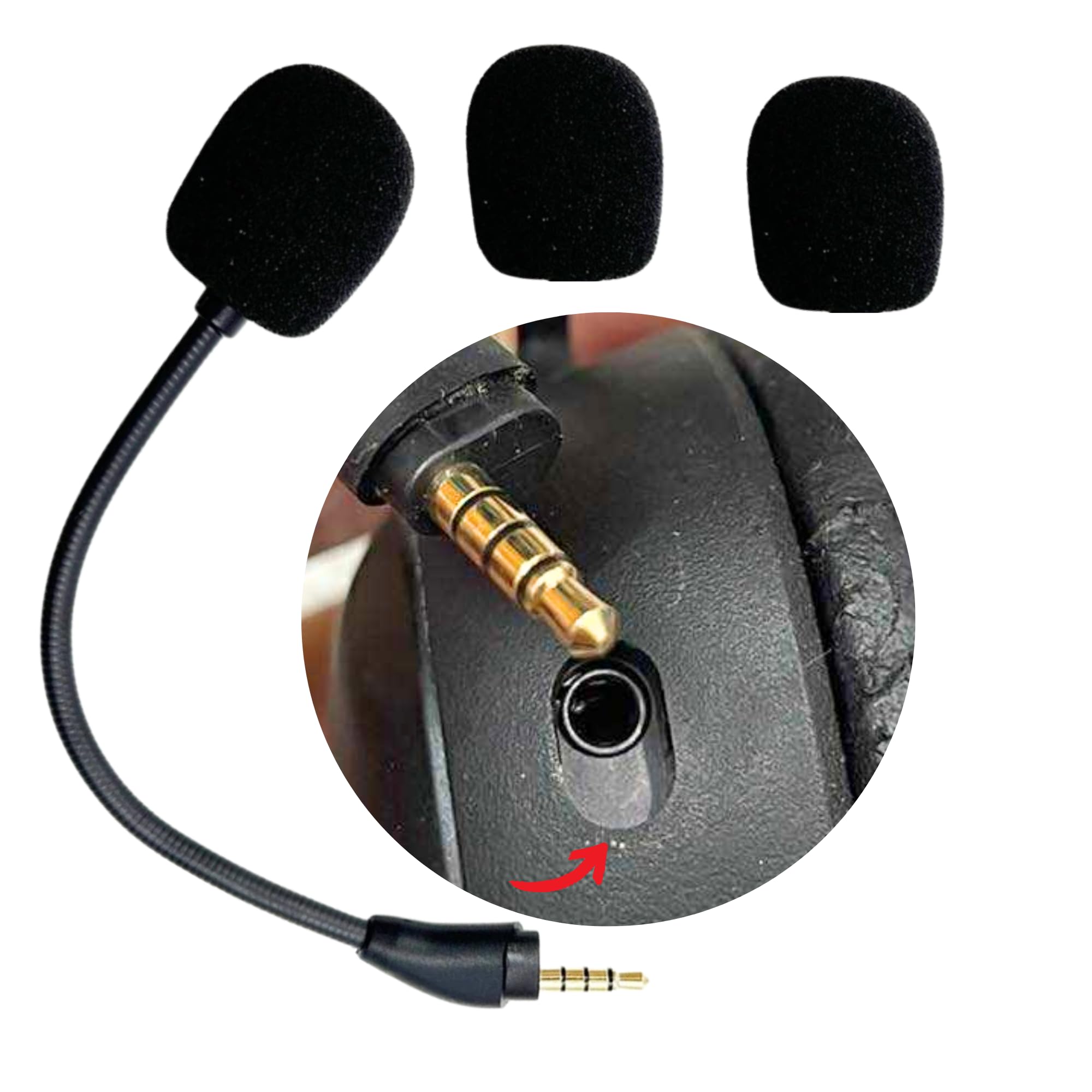 Replacement mic for Cloud III HyperX Wired/Wireless Gaming Headphone – Noise Cancelling Boom Microphone Gaming Consoles, PC, 3.5mm Jack (Not for Hyper X Cloud II and Other HyperX Headsets)-image-20