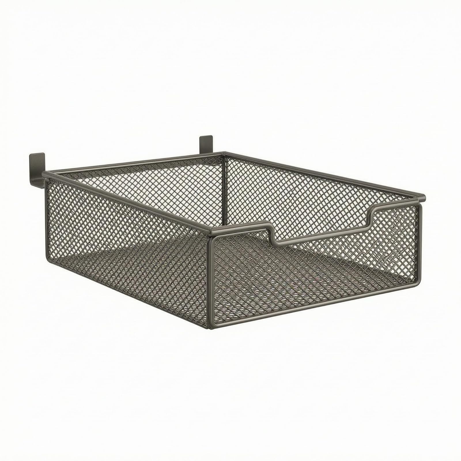 Clamp Hooks Hanging Wardrobe Basket Perforated Under Shelf Basket Raised Lip Undershelf Hanging Bin Tooleffortless Installation for Closet, Black, S | Home & Garden-image-20