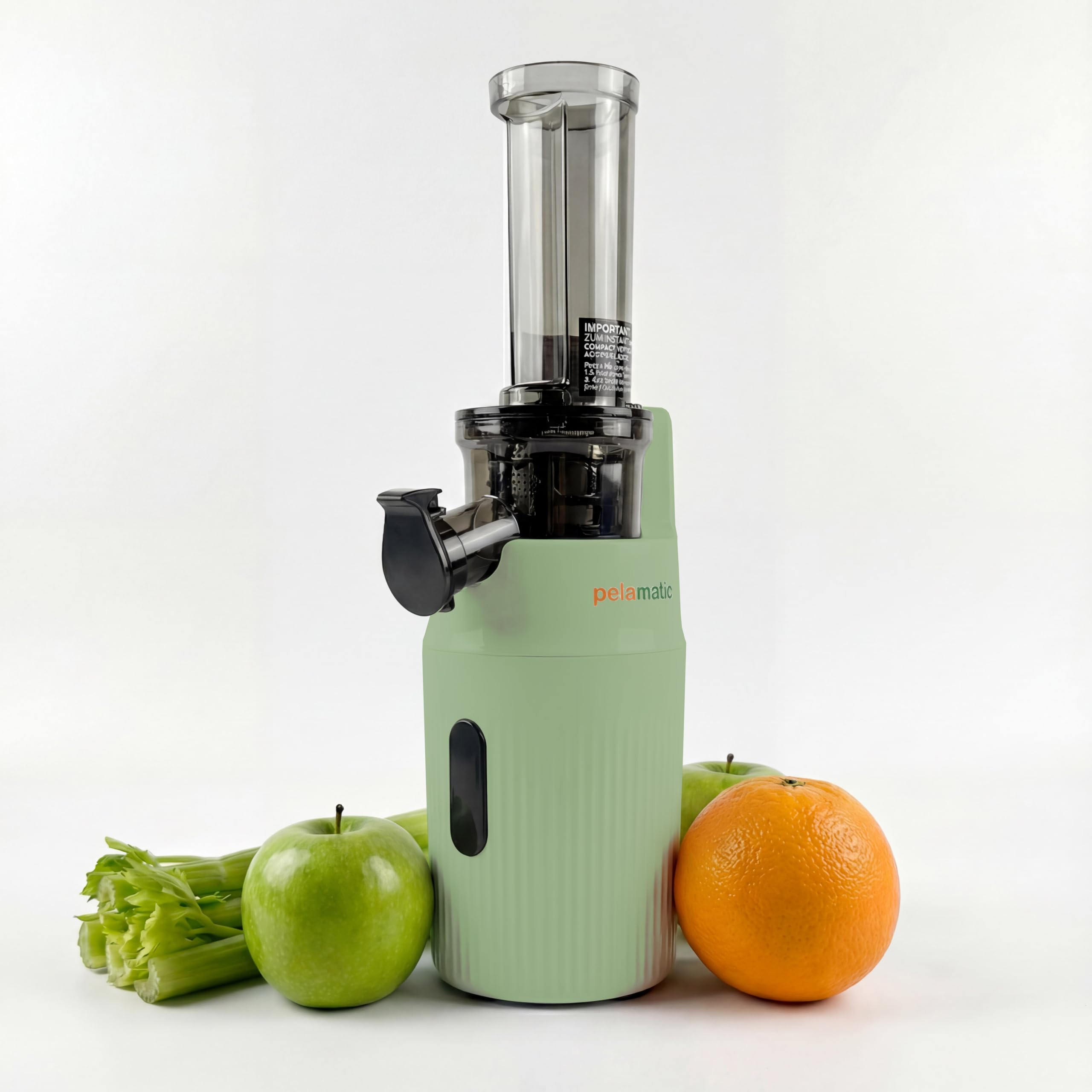 Zuminstant - Spremiagrumi elettrico compatto, spremuto a freddo, ricco di nutrienti, frullatore senza schiuma, salvaspazio, elegante e versatile, per frutta e verdura fresca, 100 W (menta)