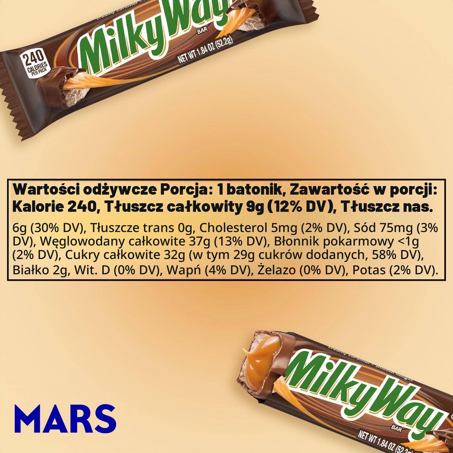 Milky WAY mleczko czekoladowe Singles Size Candy Bars 36 odliczane pudełko