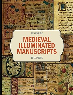 Scrapbooking Paper Collection: Medieval Illuminated Manuscripts Calligraphy Art for Junk Journals, Mixed Media, Cut Out - 15 Double Sided Designs ( 15 Sheets ) 8.5x11 in