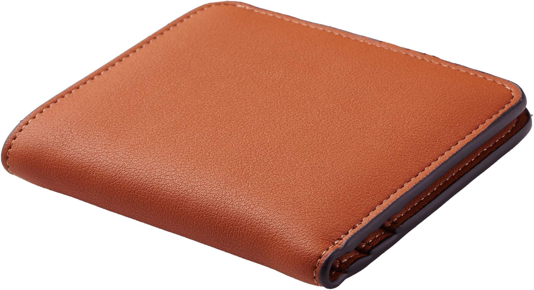 Toughergun Billetera compacta de lujo para mujeres con bloqueo RFID y mini monedero con ventana para el DNI (13 ReNapa Tan)