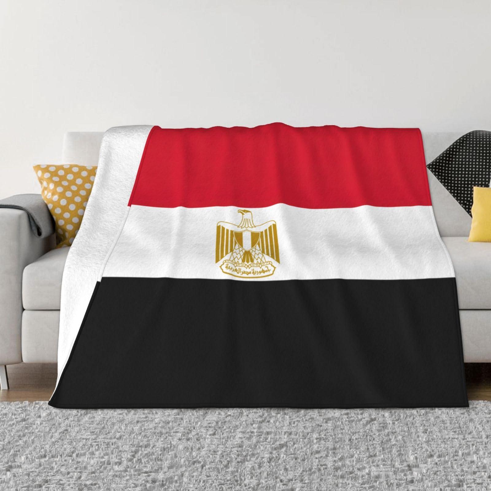 Couverture micro-polaire drapeau égyptien idée cadeau originale lit
