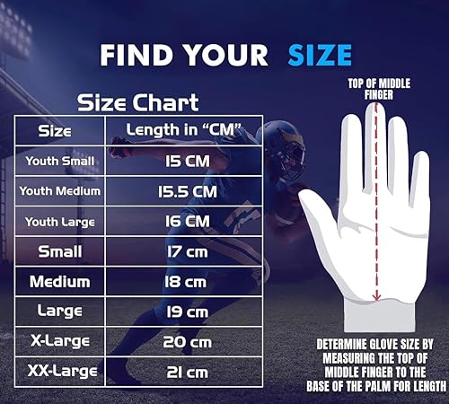 Miniatura 7 de Glorious Traders Adult & Youth Football Gloves - Ultimate Performance Booster with Super Sticky Grip