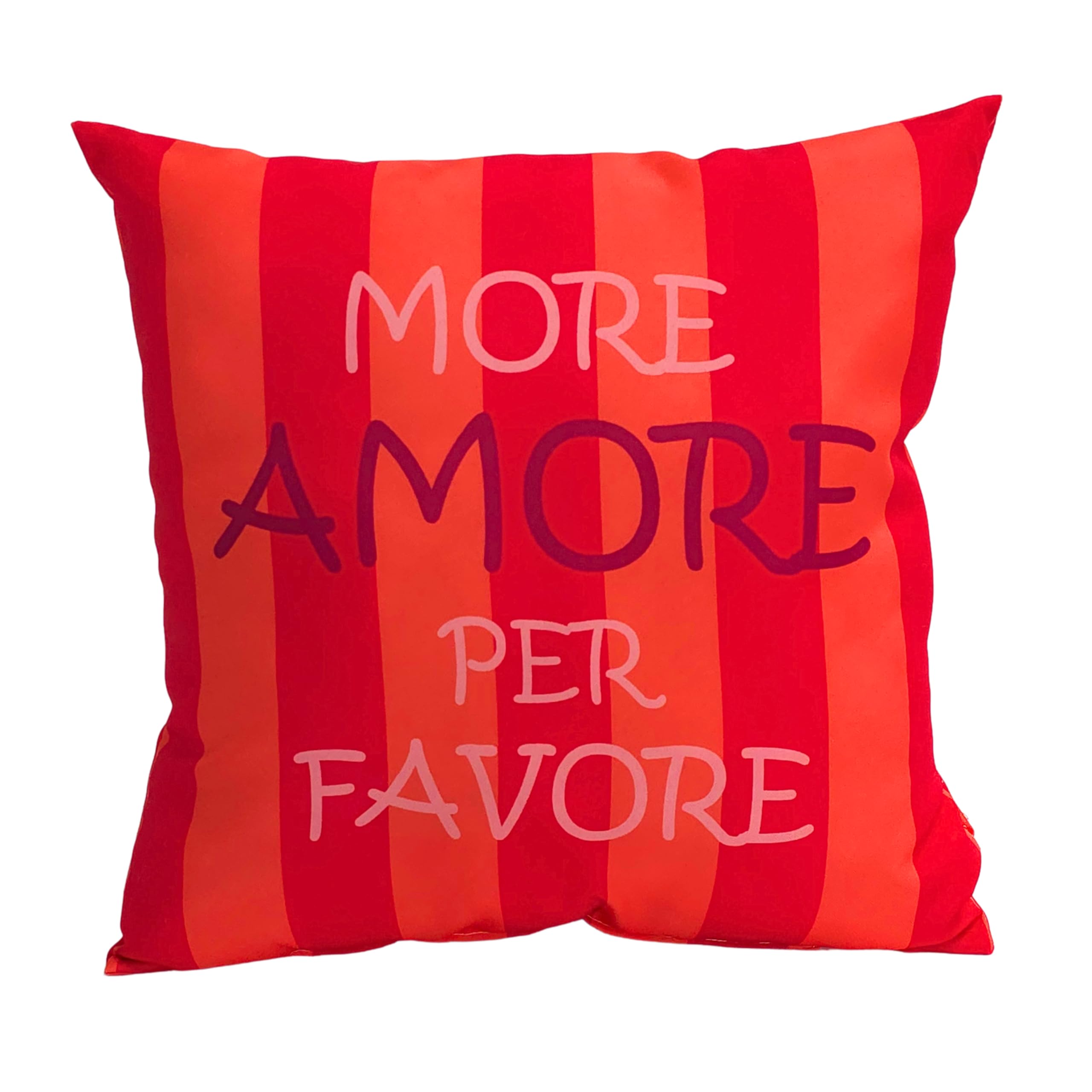 Wetterfestes Outdoor-Kissen mit Füllung – Wasserabweisend, UV-beständig & Pflegeleicht –1 Wendekissen für Garten, Balkon & Terrasse–Verschiedene Designs (Orange/Pink - Amore/Zitrone, 40x40 cm)