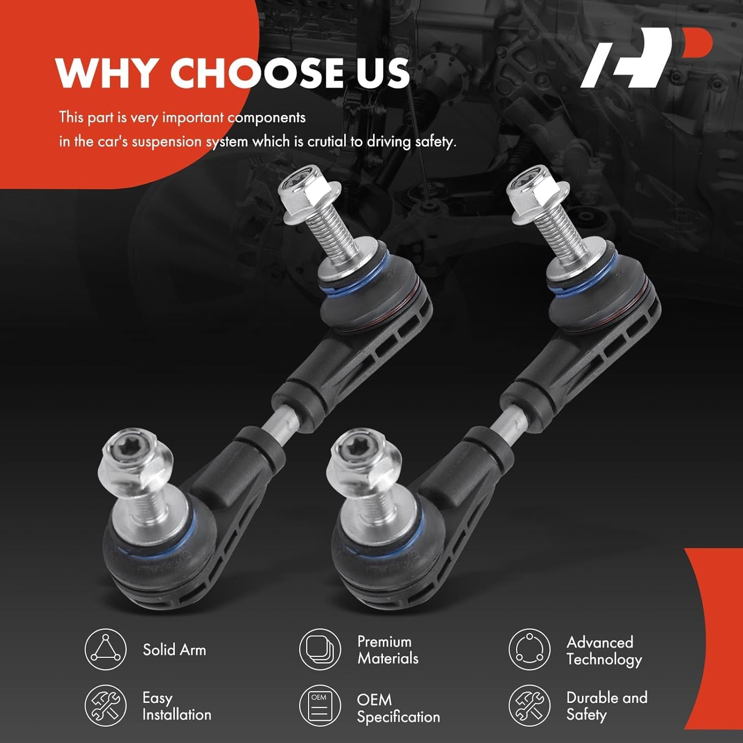 A-Premium 2 x Rear Sway Bar Links Stabilizer Bar Links, Compatible with Ford Explorer 2020-2021, Police Interceptor Utility 2020, Lincoln Aviator 2020-2022