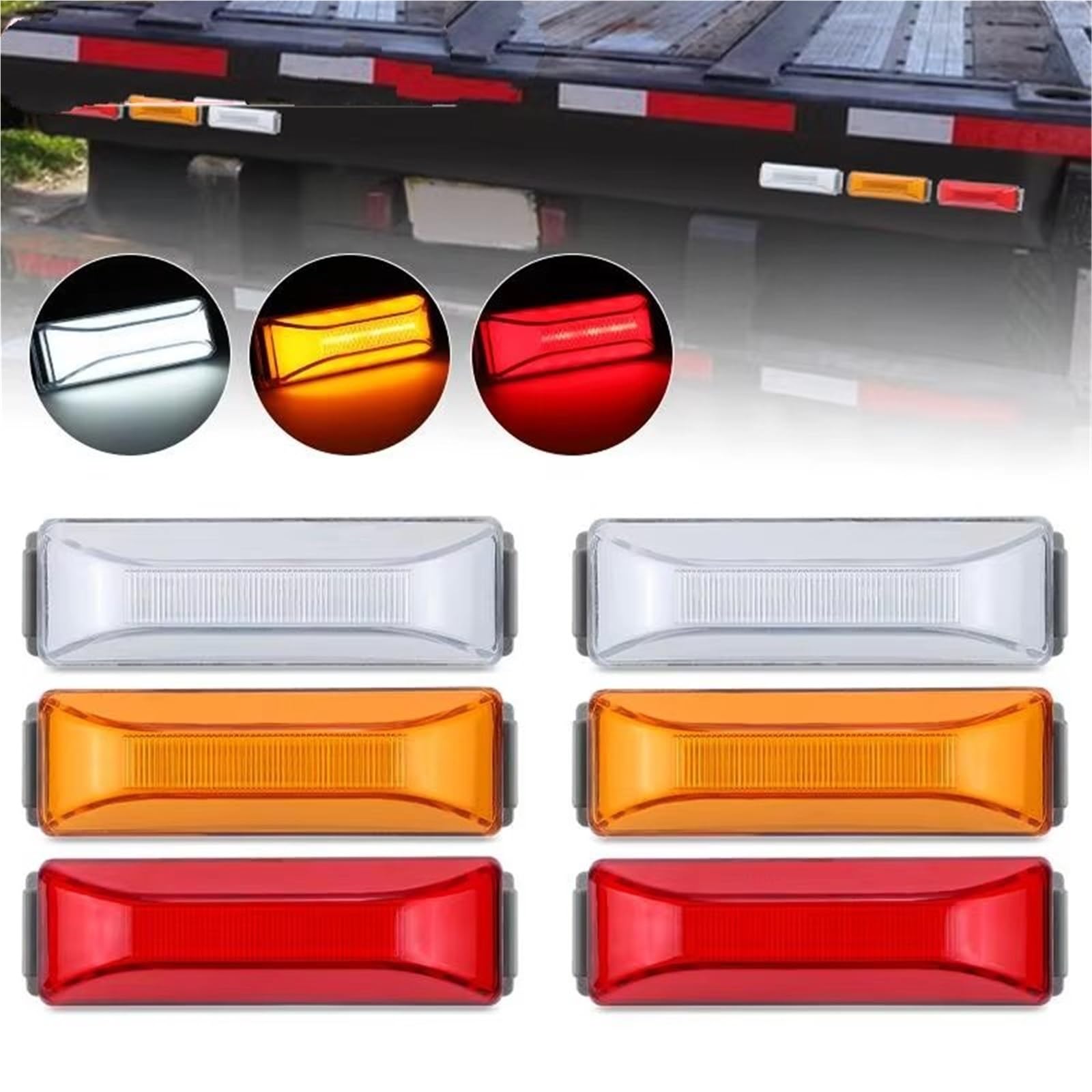 Indicatori di Direzione Luci Ingombro Posteriori 4 Pollici Indicatore Luminoso Camion Barra Luminosa Rimorchio BUS Van Per Caravan DC 12V-24V Auto Strobe Indicatore Laterale(4pcs Yellow Light)