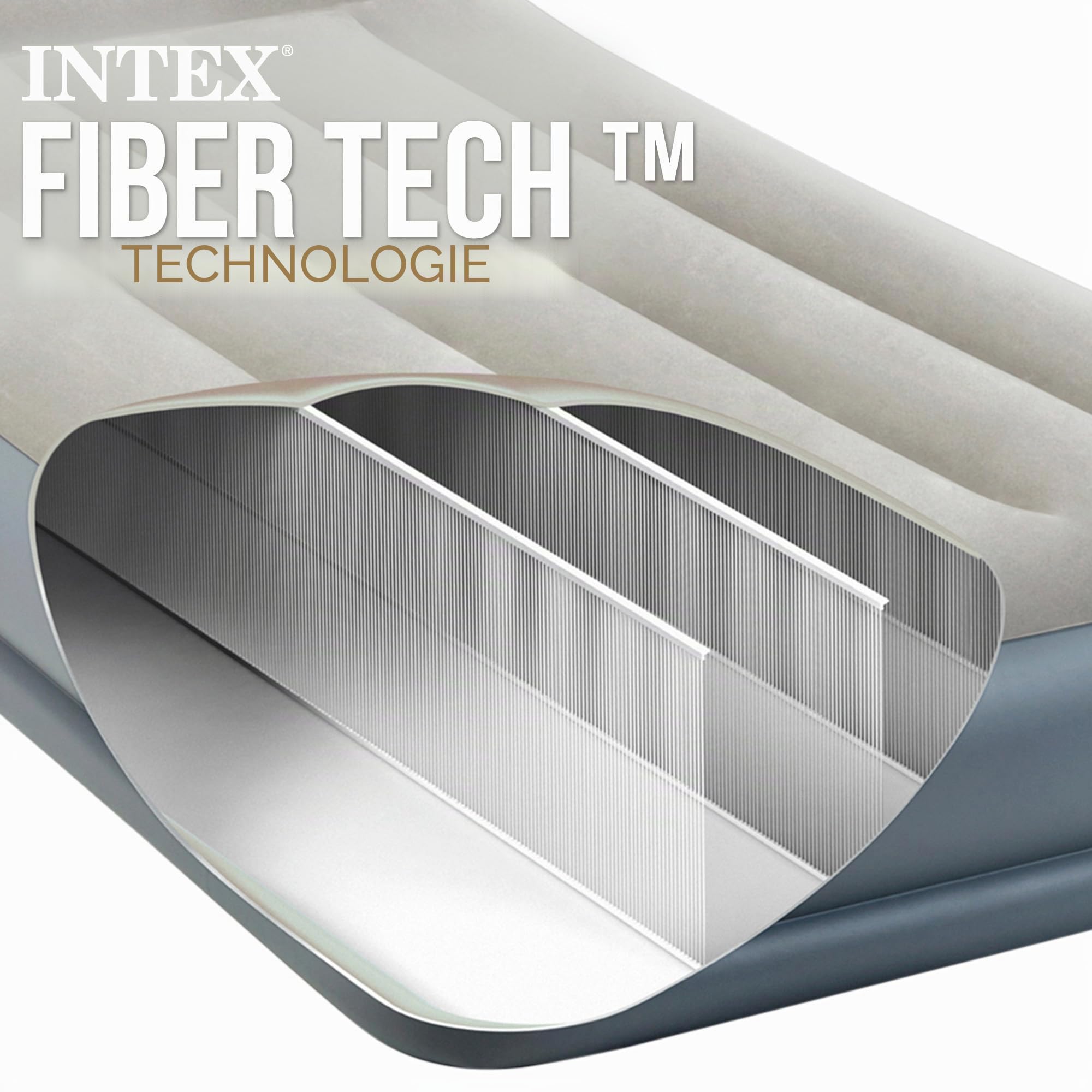 Intex 64116ND LIT Gonflable Pillow Rest Mid-Rise Place Double avec lit Gonflable en Fibre Tech RP 99 x 191 x 30 cm