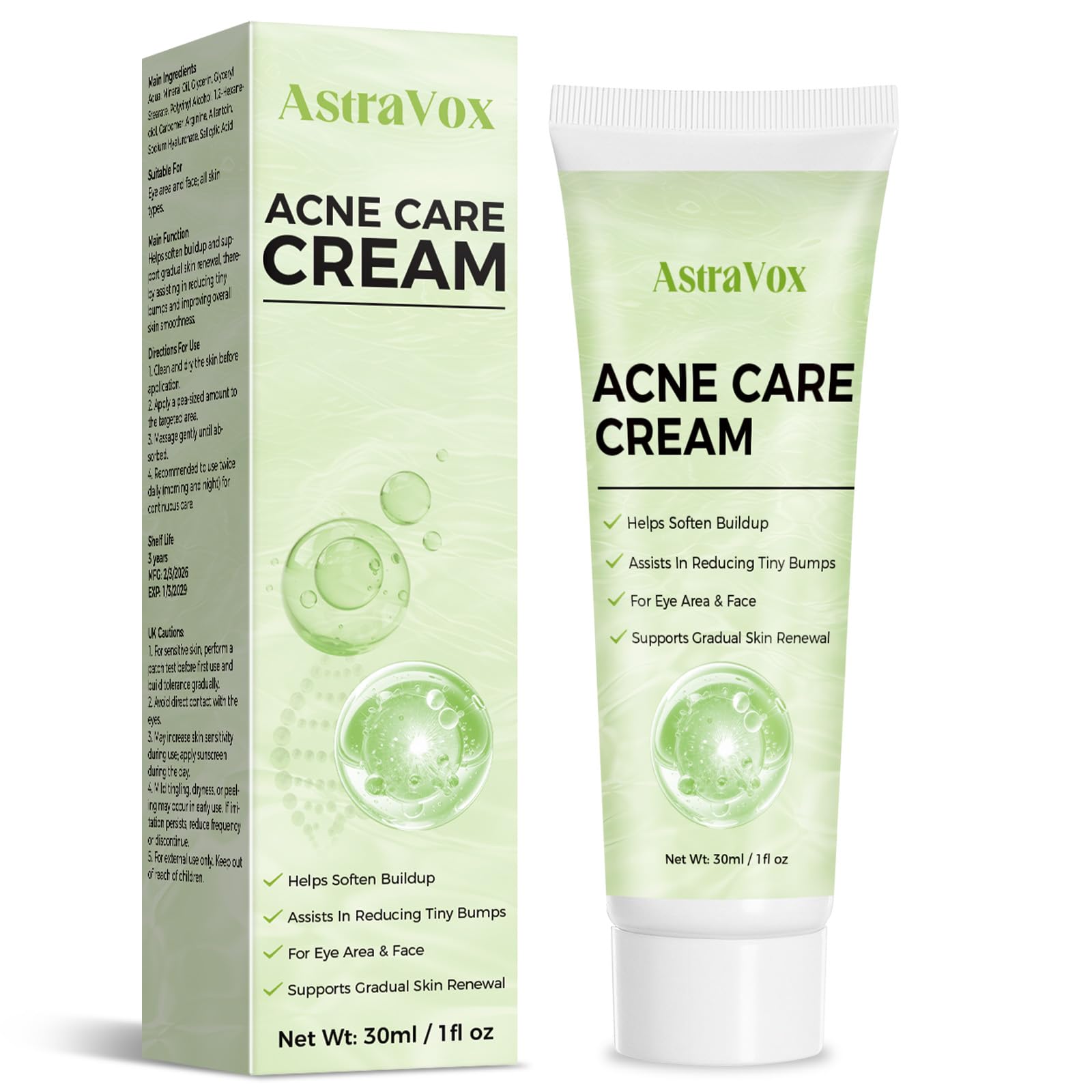 Crema Brufoli Viso, Crema Acne Potentissima, Combatte Efficacemente Acne, Brufoli e Punti Neri, Lenisce Rapidamente Gli Arrossamenti Cutanei, Adatto a Tutti i Tipi di Pelle, Ingredienti Delicati