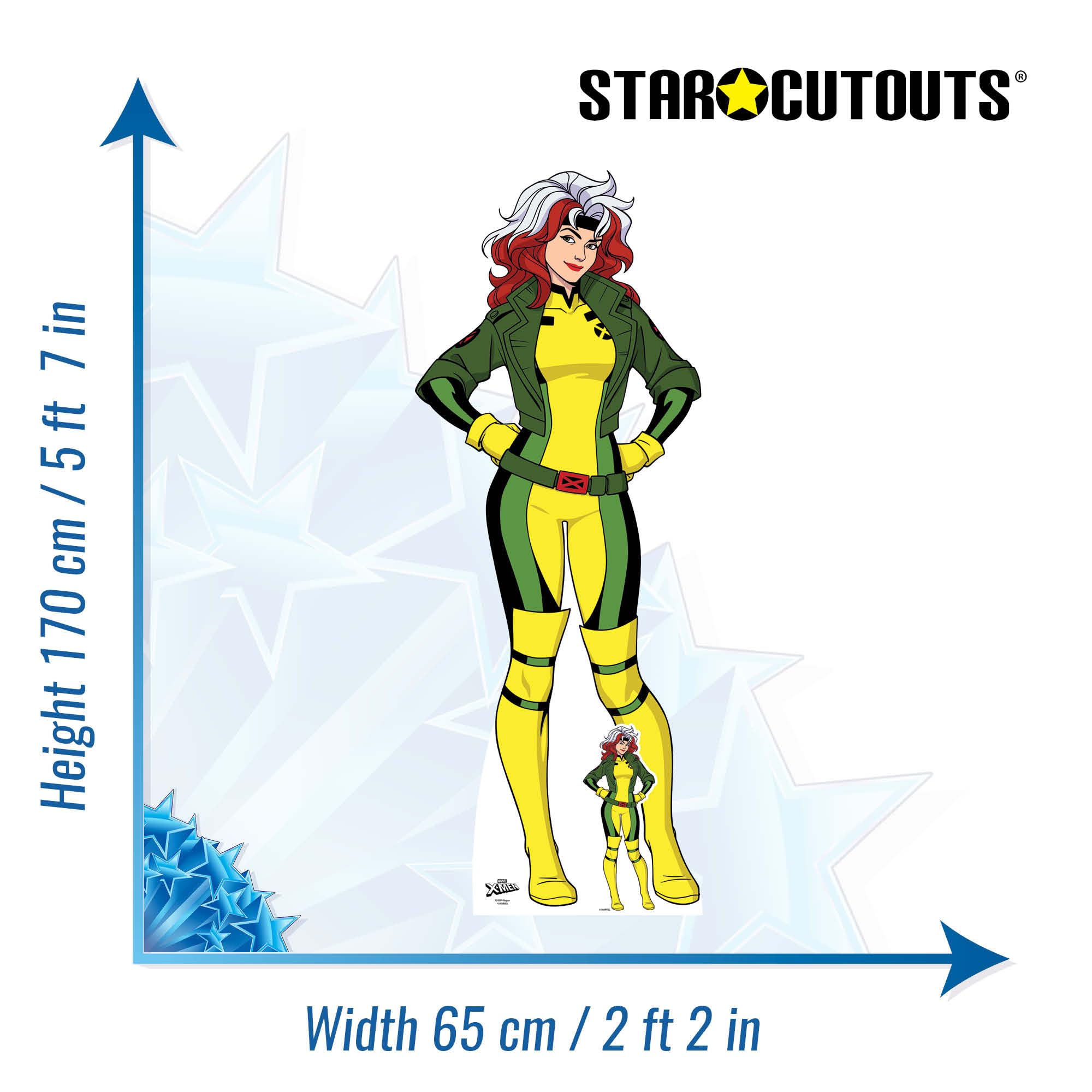 Star Cutouts SC4299: Marvel Legends - Rogue X-Men '97 Cardboard Cutout - Perfect for Marvel Fans, Parties, and Events - Height 170cm