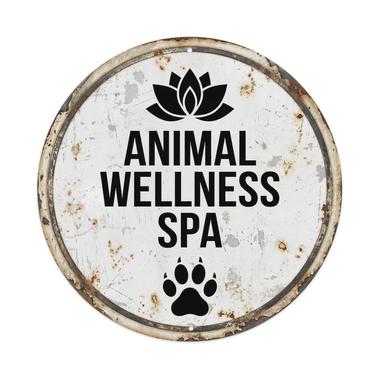 Vintage Animal Wellness Spa Decor Metal Tin Sign