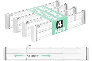 Adjustable Clear Drawer Dividers for Effortless Kitchen, Bedroom, and Office Organization