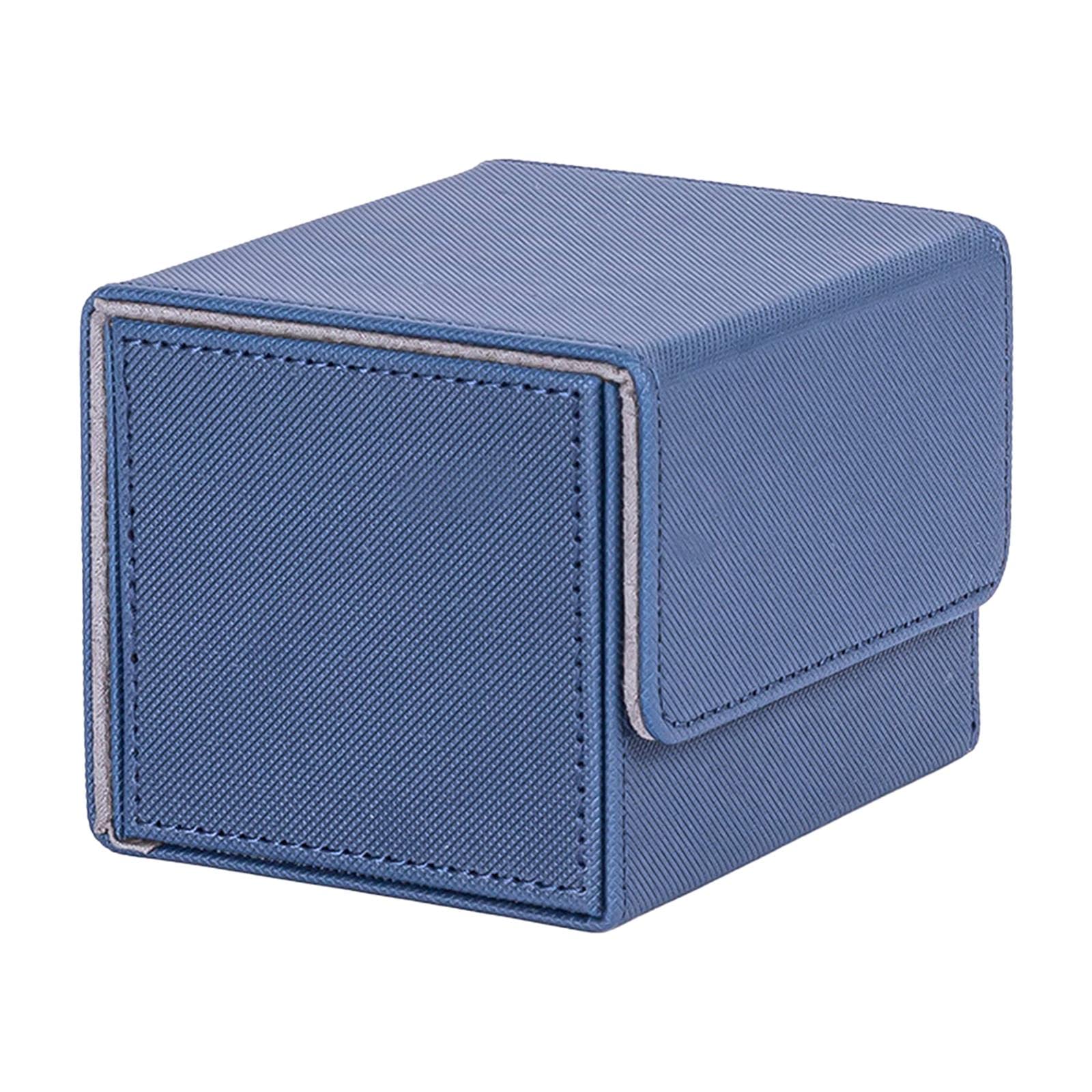 WOVEBIUS Card Deck Case Organizer Storage Box for Cards Poker Cards Sport Card Dark Blue,105x90x80mm