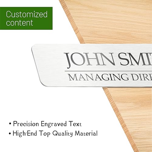 Miniatura 3 de Placas de identificación para puertas, letreros de acero inoxidable personalizados grabados en metal para puerta de oficina, placas de pared