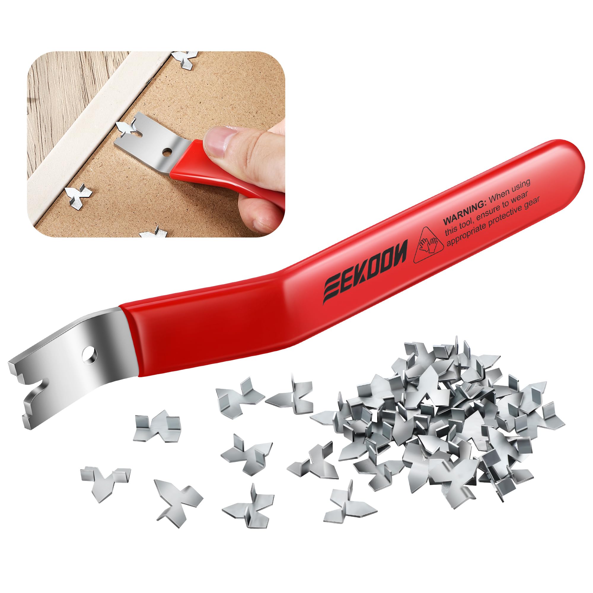 Feekoon Glazier Point Driver, Glazier Setting Tool with 100 Push Points, Glazing Push Point Driver Tool for Framing Glass Picture Cross Stitch (Red)-image-40