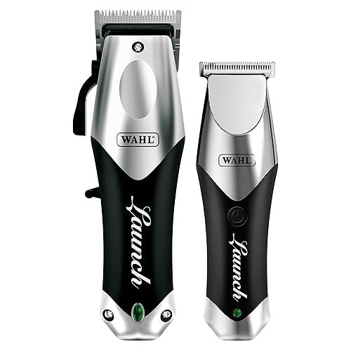 Wahl Professional Launch Combo - Juego de cortadora inalámbrica y recortadora, motor giratorio de 6000 RPM, carga USB-C, tiempo de funcionamiento de