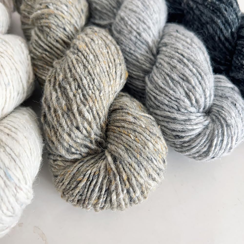 Lotus Alpaca Tweed Unique Yarns, 72% Merino Wool 10% Alpaca 18% Nylon Blended Sport Weight Yarn for Knitting & Crocheting DIY Crafts, Hats, Cardigans, Pullovers, 1 Skein/ 50 Grams (#02)