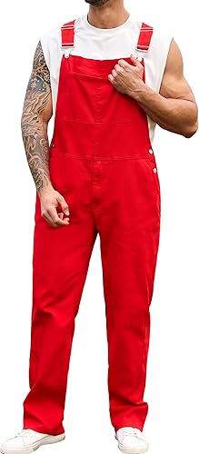 Overoles para Hombre de Mezclilla de Moda, Mono de Trabajo Utilitario para Mujer, Peto con Bolsillos