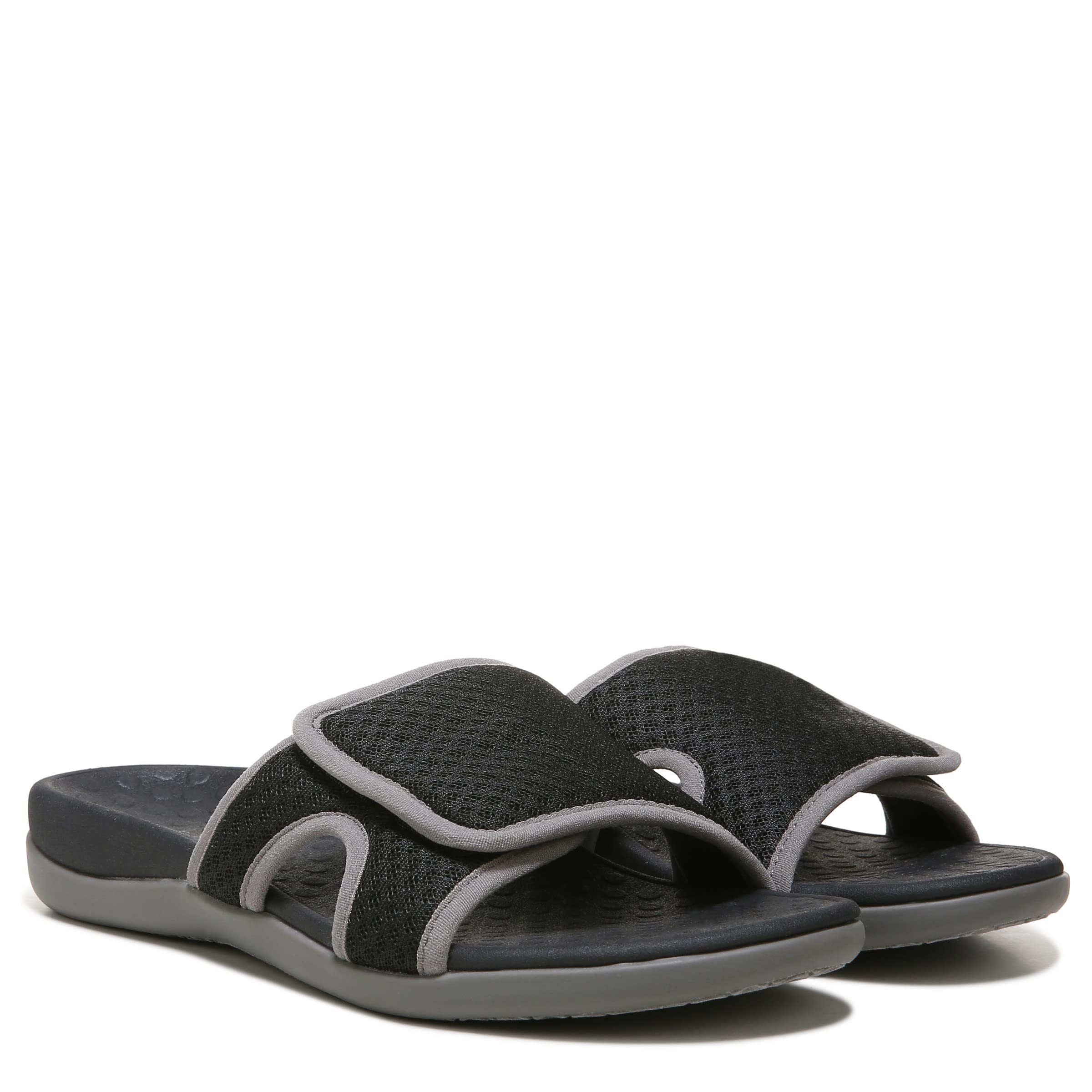 Size 8 Vionic Women's Tide Brindie Hook and Loop Sandal - Supportive Ladies Orthotic Sandals that include Three Zone Comfort with Arch Support- Slides for Ladies, Medium Fit