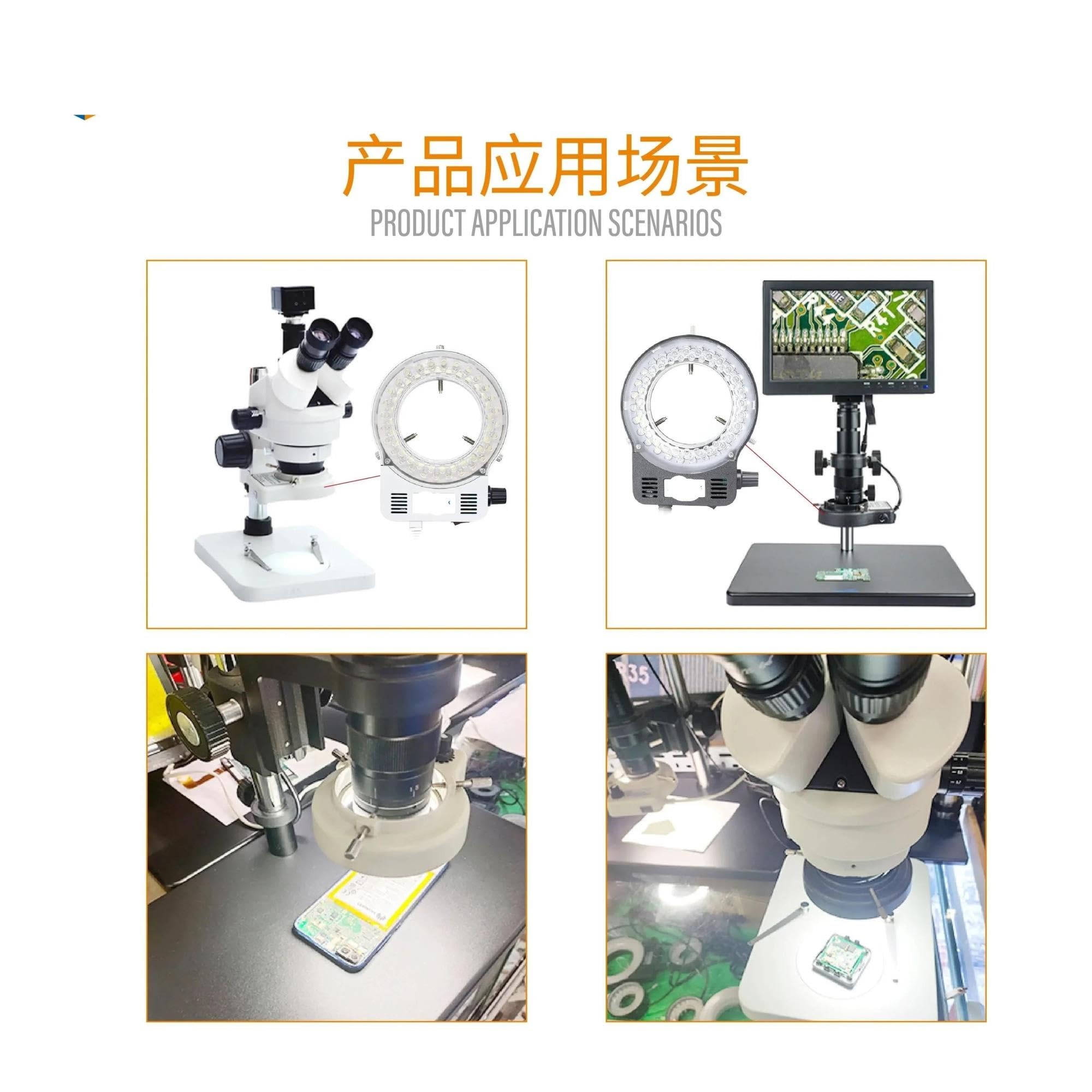 Lampada for microscopio con luce anulare regolabile a 56 perline LED USB