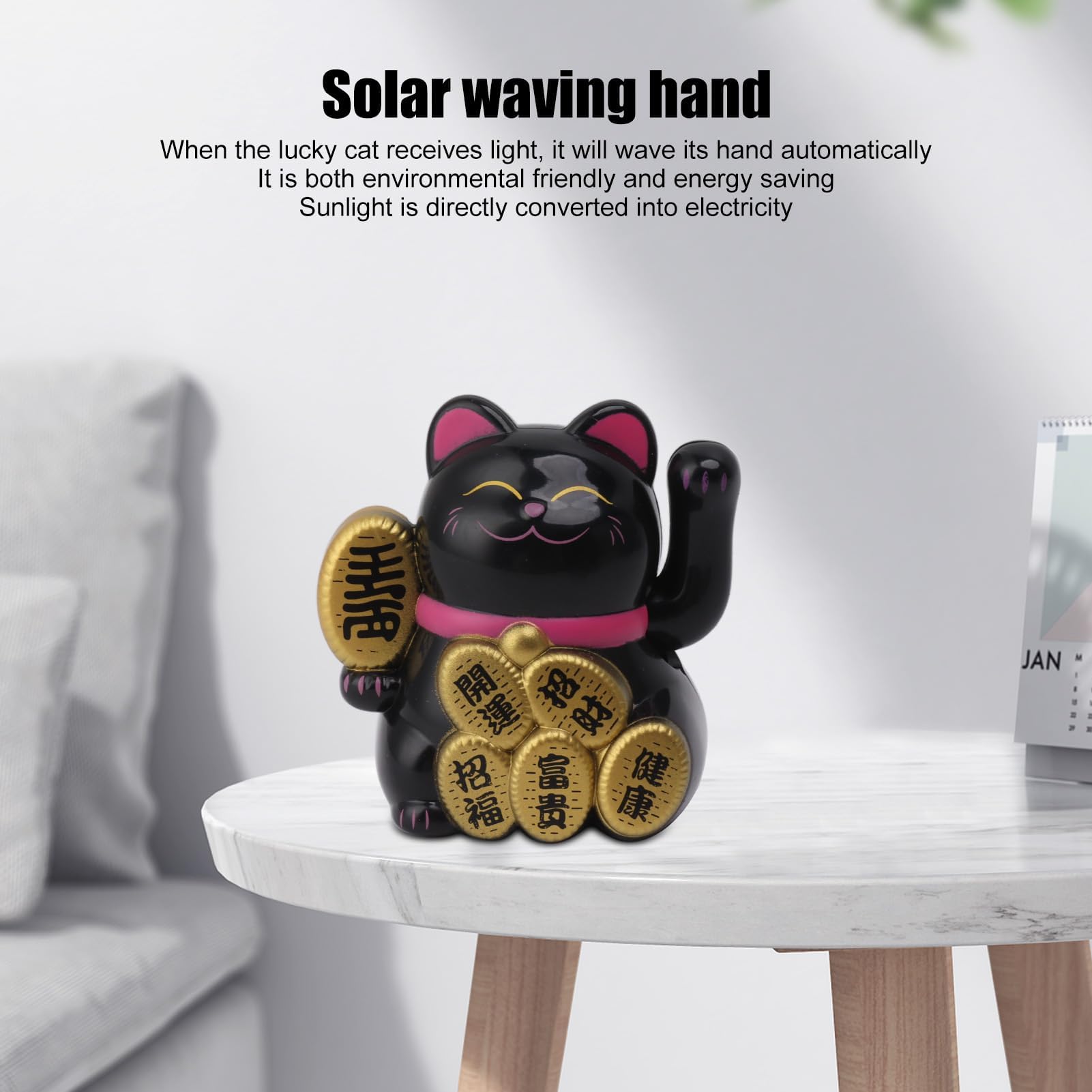 Set di Braccia Ondeggianti Gatto Fortunato, Simpatico Gatto Ondeggiante Ad Energia Solare Maneki Neko Braccio Ondeggiante per Soldi della Fortuna e Buona Fortuna Decorazioni per