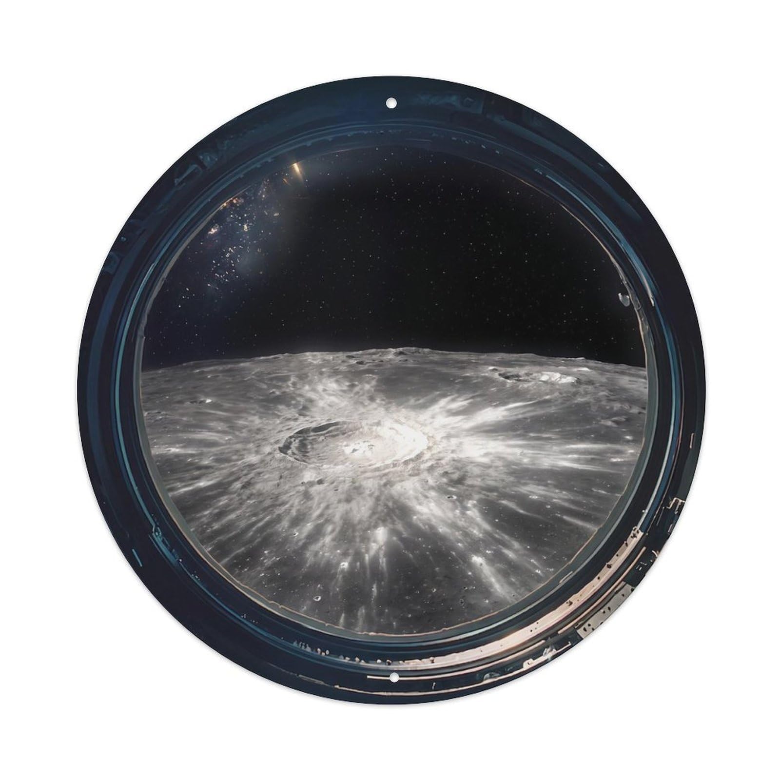Moon Ray Crater from Space Station Porthole Metal Tin Sign