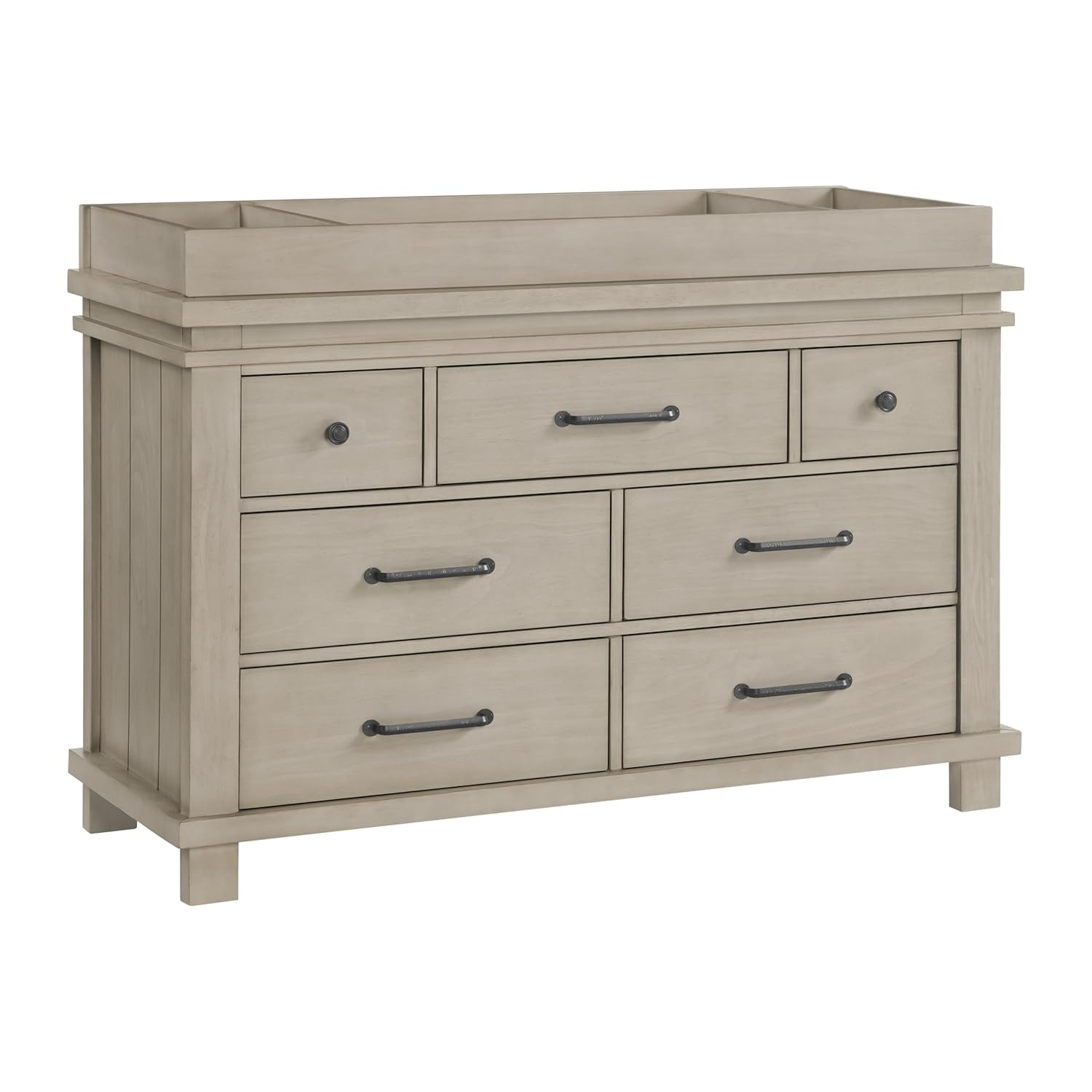 Soho Baby Hampton Premium Changing Topper for 7-Drawer Dresser, Smooth Stone Wash