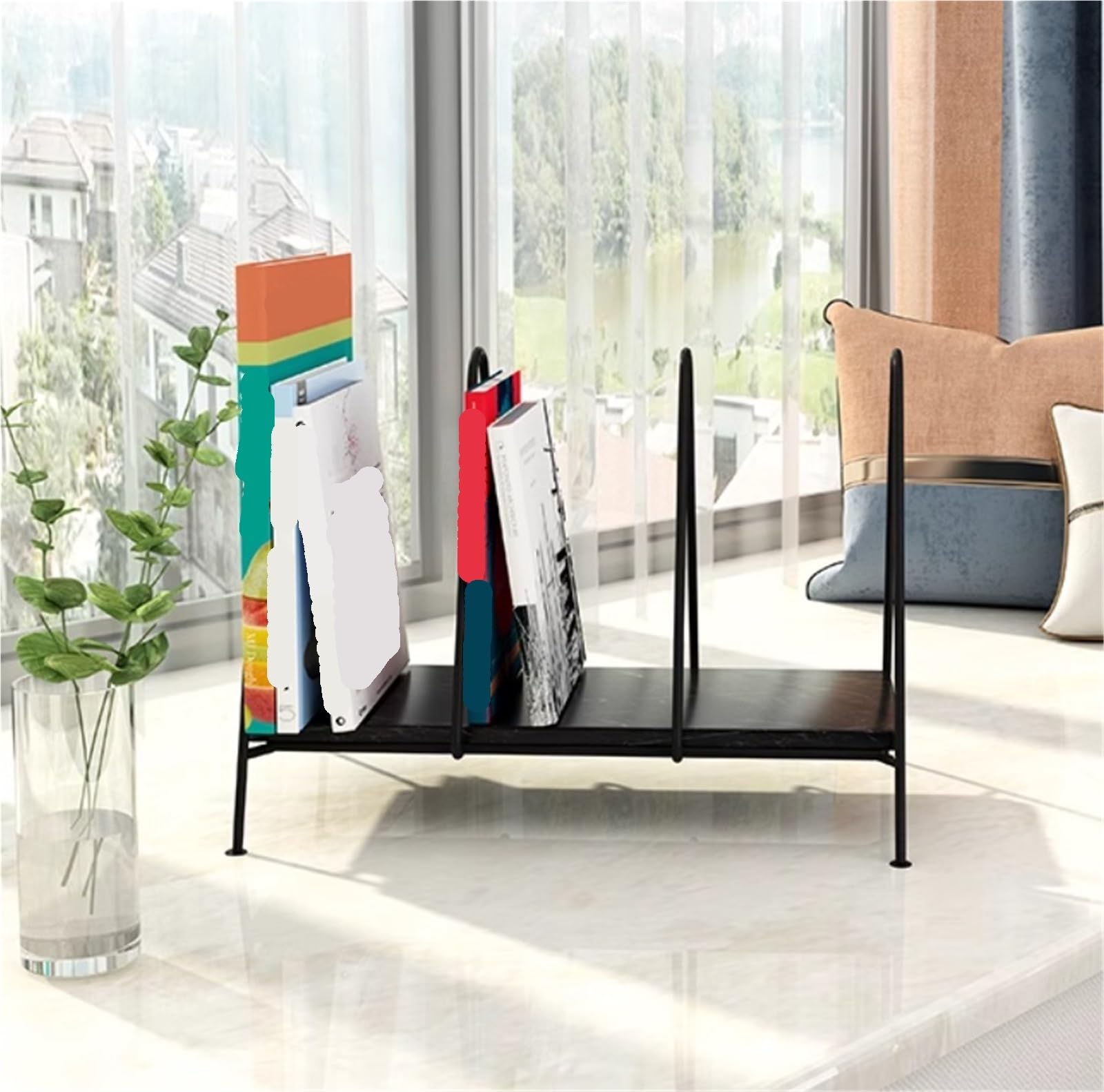 Organizer per Dischi Espositore Porta Dischi in Vinile for Scaffale Multimediale, Organizzazione di Libri E Riviste Soggiorno Ufficio