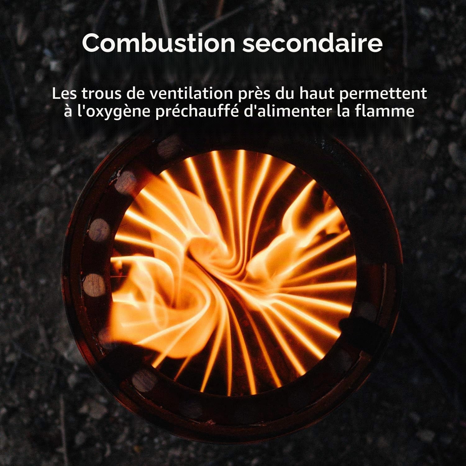 Campfire de Solo Stove, réchaud portable pour le camping, la randonnée, les balades et la survie, combustible liquide non requis, combustion du bois puissante et efficace et faible émission de fumée, 4+ personnes, acier inoxydable 304, compact: 23,5x17,8c