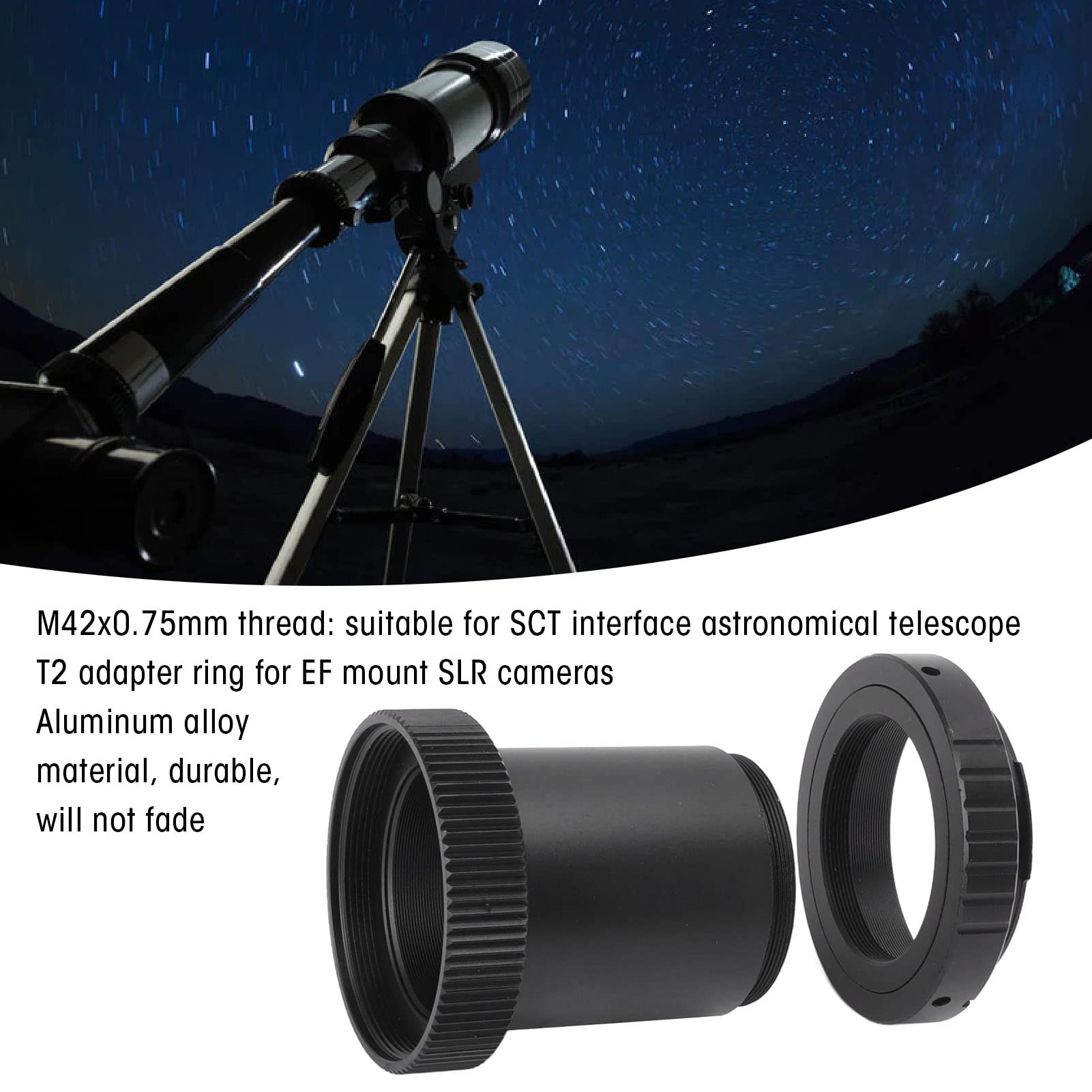 Yanmis Astronomical Telescope Case, SCT Interface Adapter Ring, T2 Photography Set, EF SLR Mount Cameras