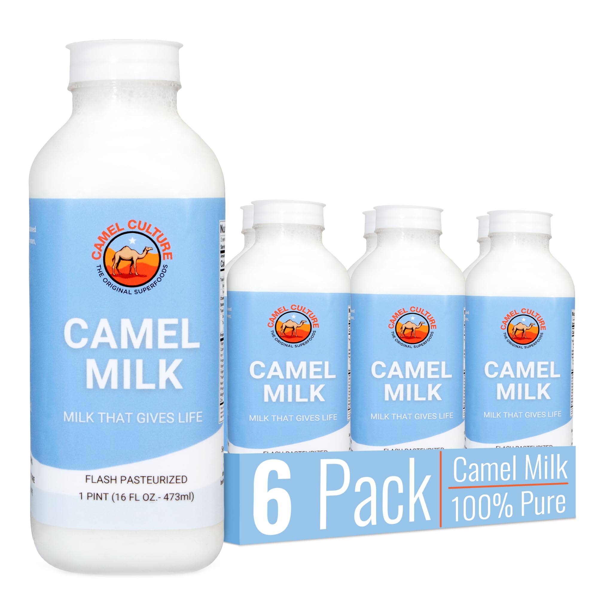 100% Natural, Grade-A Camel Milk - Delicious Taste with Health Benefits - Organic Fresh Frozen Pints - Gently Pasteurized from Local Family Farms Made In The USA (6)