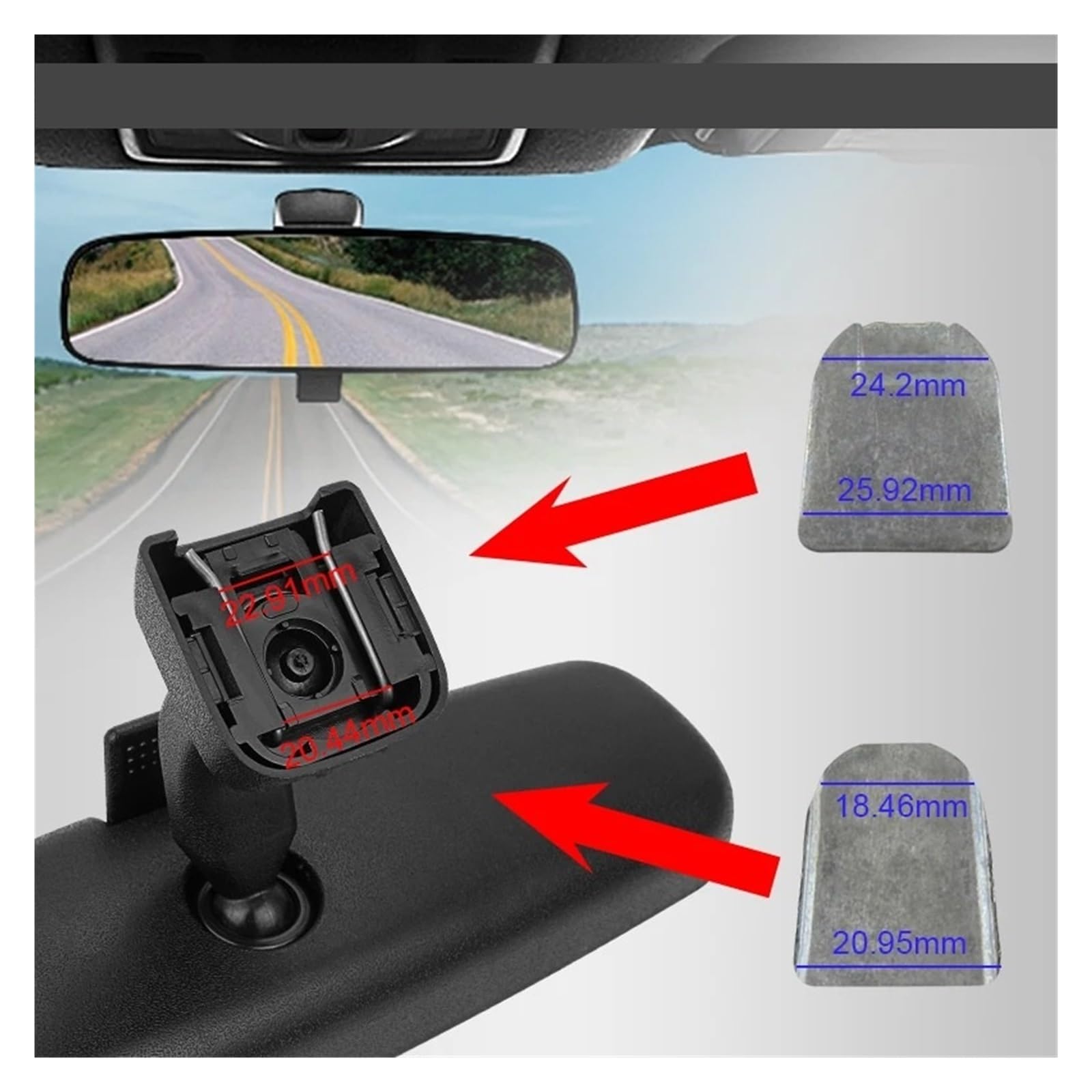 Rétroviseur intérieur auto Rétroviseur intérieur avec support, pour Toyota, Yaris, Corolla, Rav4, Alphard, Alphard, 87810, 52041, 87810, 52040 Rétroviseurs intérieurs