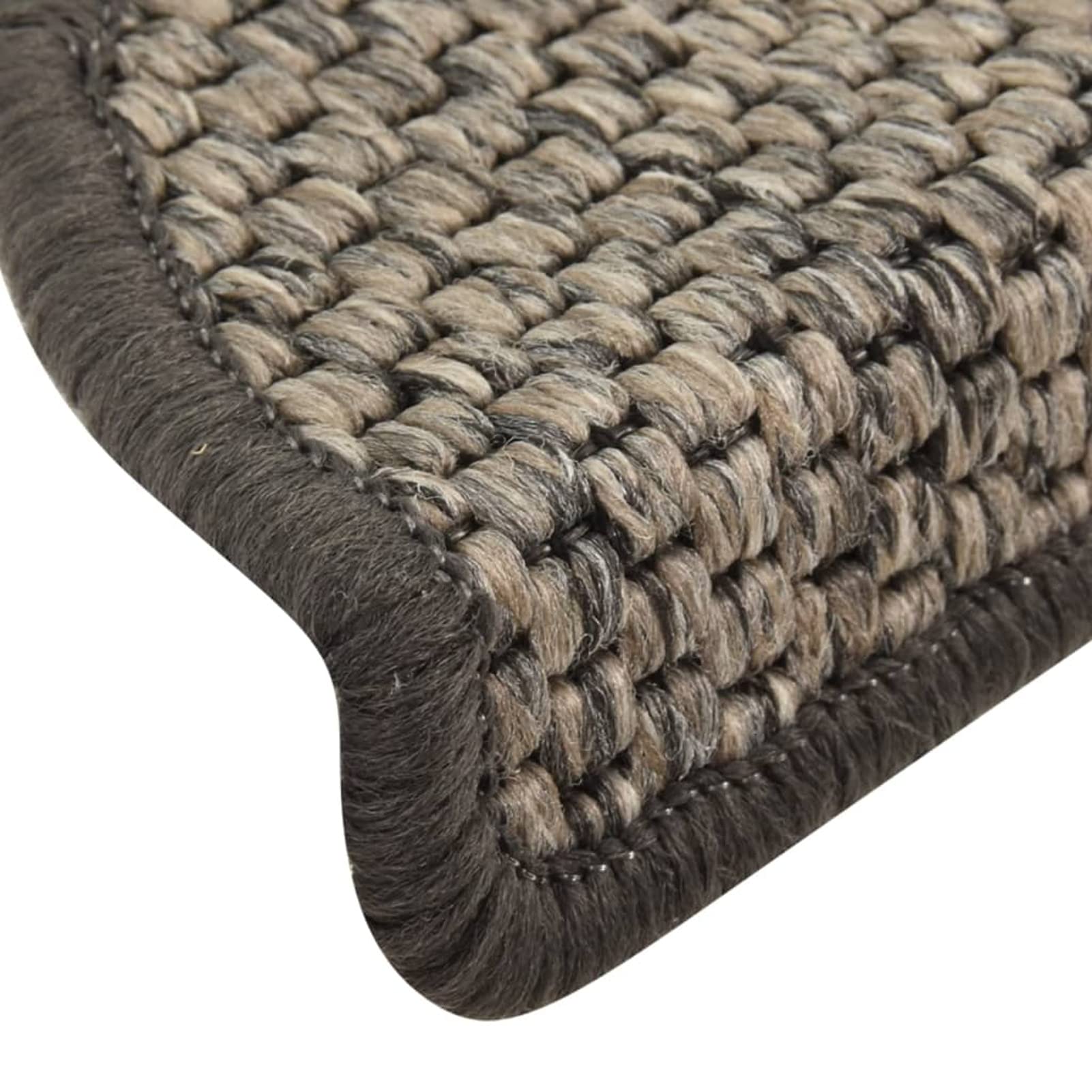 Mogou Treppenmatten Selbstklebend Sisal-Optik 15 STK Stufenmatten, Treppenteppich, Treppenstufen Matten, Treppenschutz, Stufenteppich, Treppenstufenmatten, 56x20cm Silbern