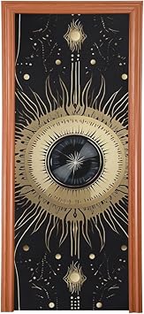 Magic Eyes Door Cover Funny Props Home Office Decoration Holiday Background Door Decoration Party Supplies, 35x79in