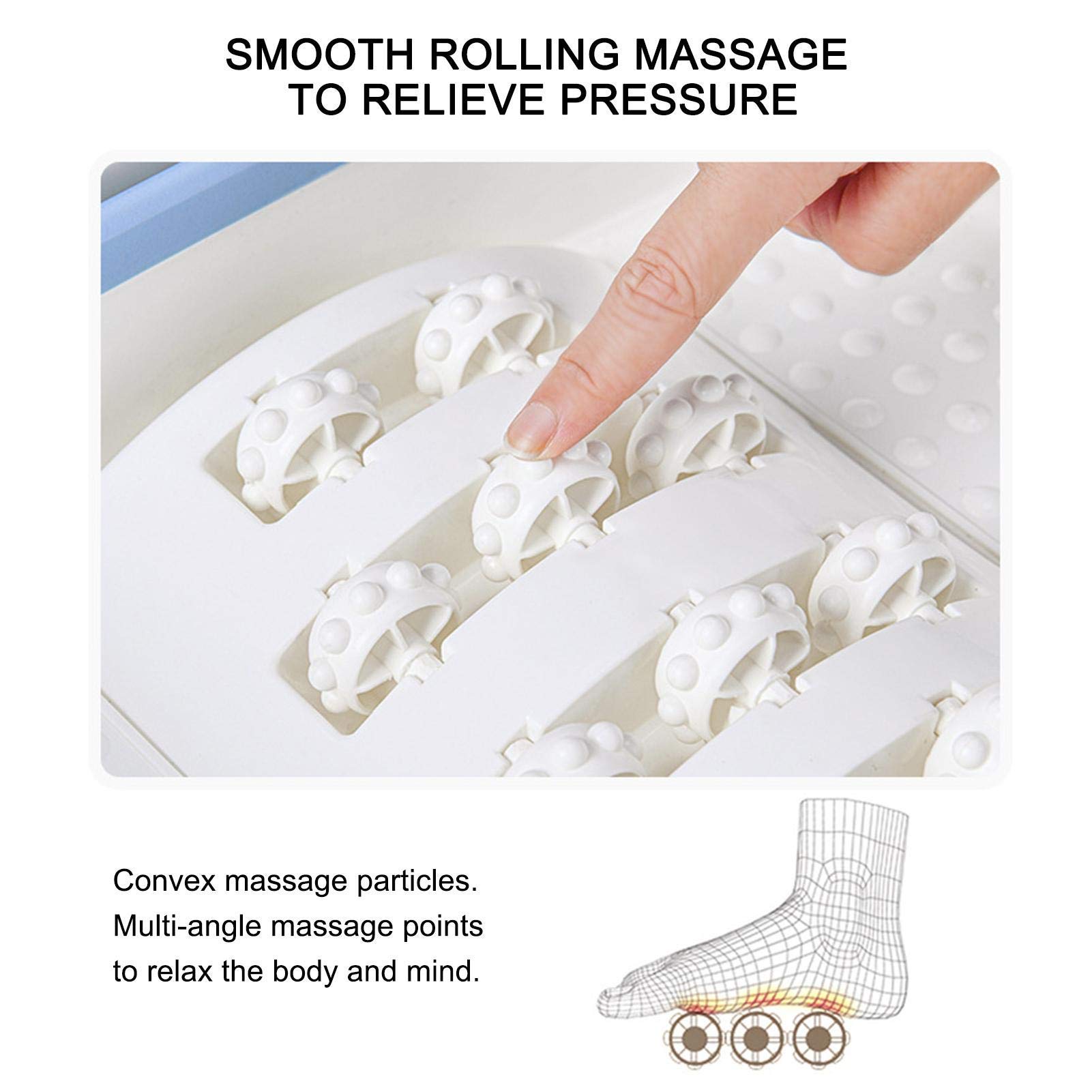 SPA de pies/Masajeador de baño, Baño de pies Masajeador de SPA Bañera de pies Plegable con Rodillos de Masaje, SPA de pedicura Alivio del estrés Ayuda a Dormir Uso doméstico