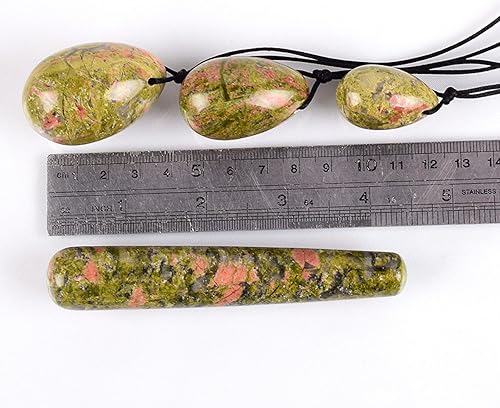 Miniatura 4 de Yoni - Juego de caja de regalo de varita de huevo natural taladro de cristal unakita natural herramienta de bola de ejercicio Kegel varita Yoni y