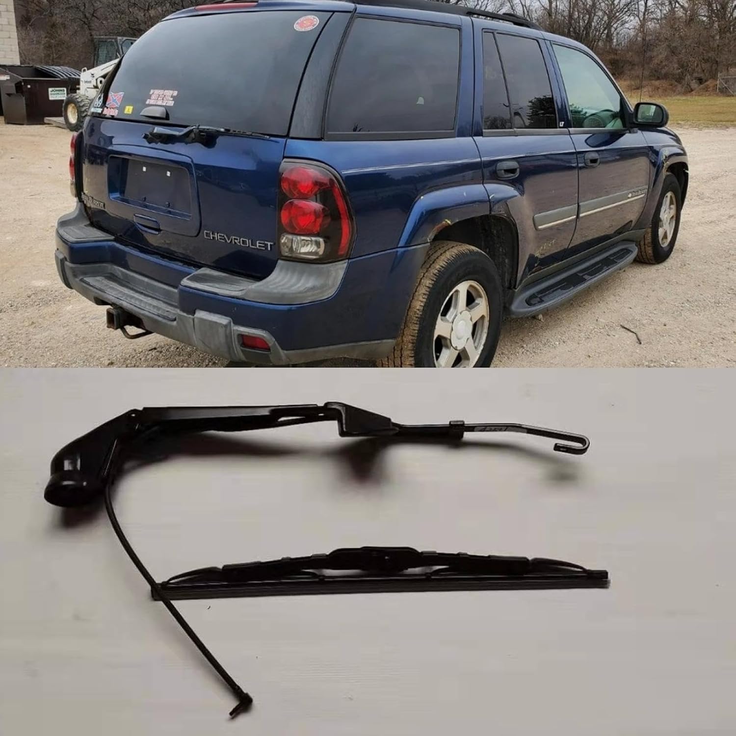 Rear Wiper Arm Blade for 2002 2003 2004 2005 2006 Chevrolet Chevy Trailblazer EXT LT LS North Face LTZ SS Sport Utility 4-Door 4.2L 5.3L 6.0L Rear Back Windshield Wiper Arm Blade Set Replacement