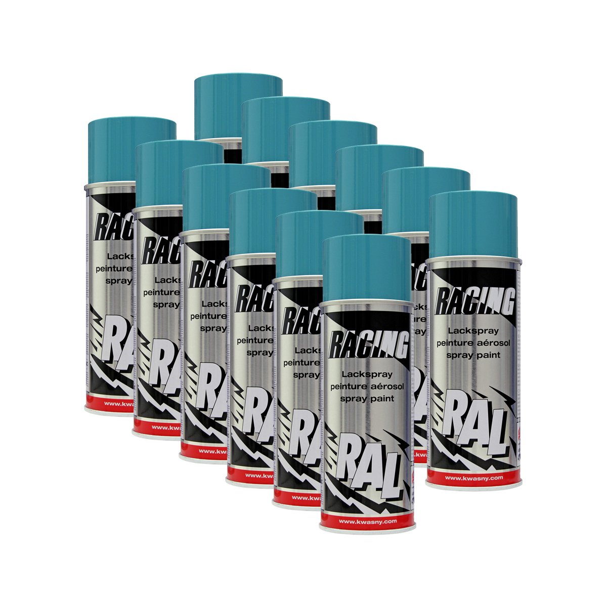 12x KWASNY 288 137 AUTO-K RACING Lackspray RAL 5018 türkisblau 400ml