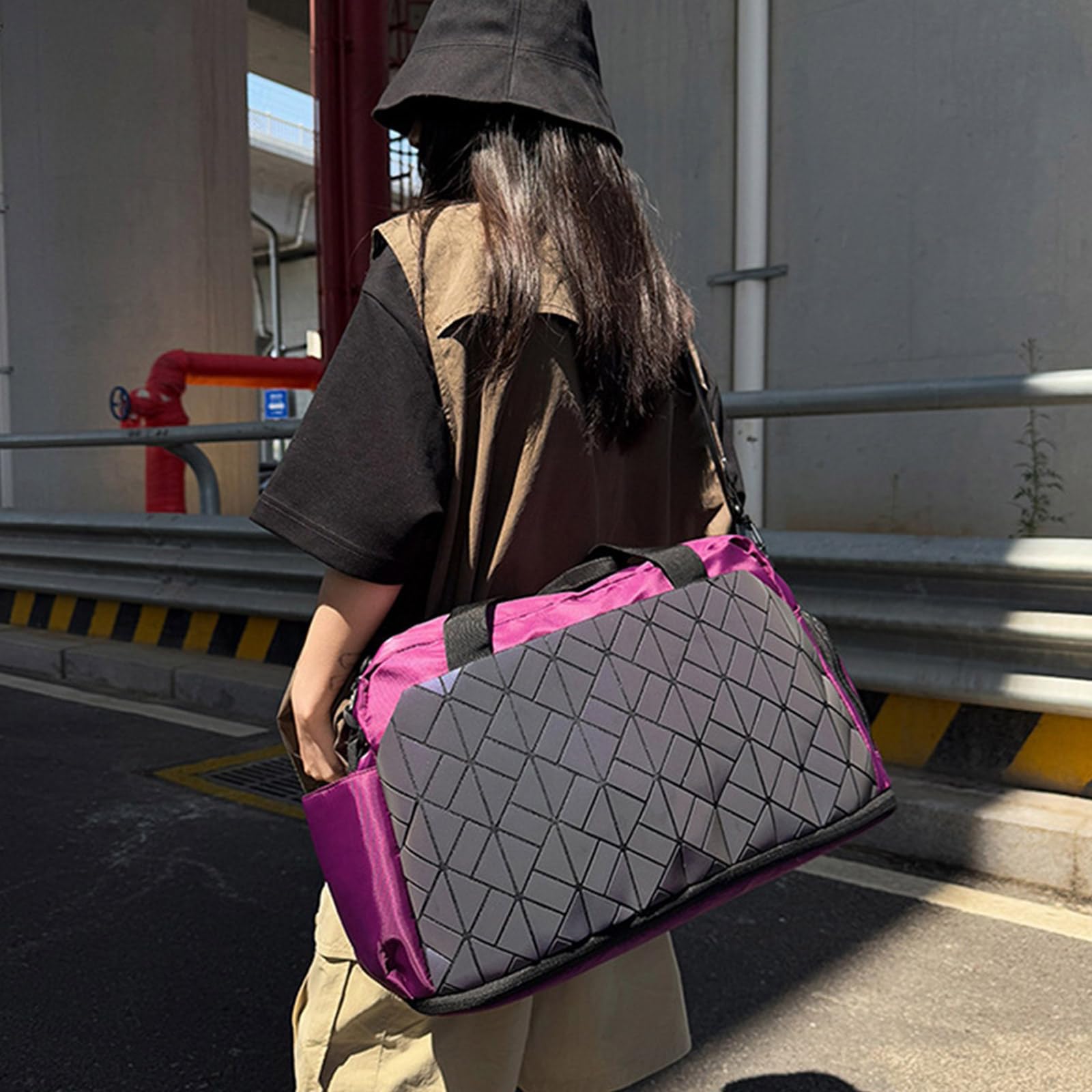 Sacca Da Palestra Sportiva Da Viaggio Pieghevole Duffle On Weekers Borse Per Donne Ragazze Impermeabili Durante La Notte Per Yogas Sports Gym Bag Della Palestra