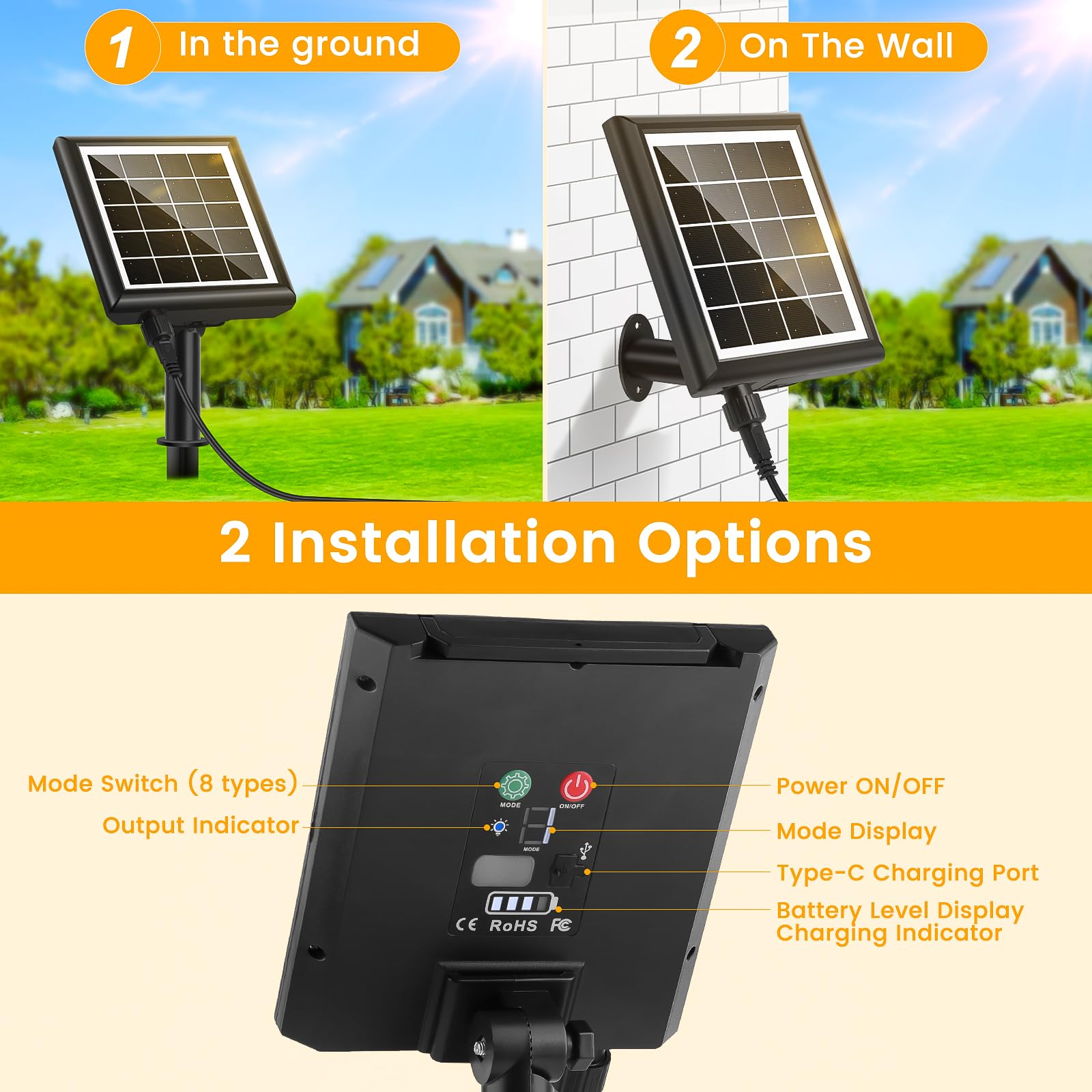 Solar Lichterkette Außen Wetterfest LED G40 Dimmbar mit Fernbedienung 8 Modi Timer 30M