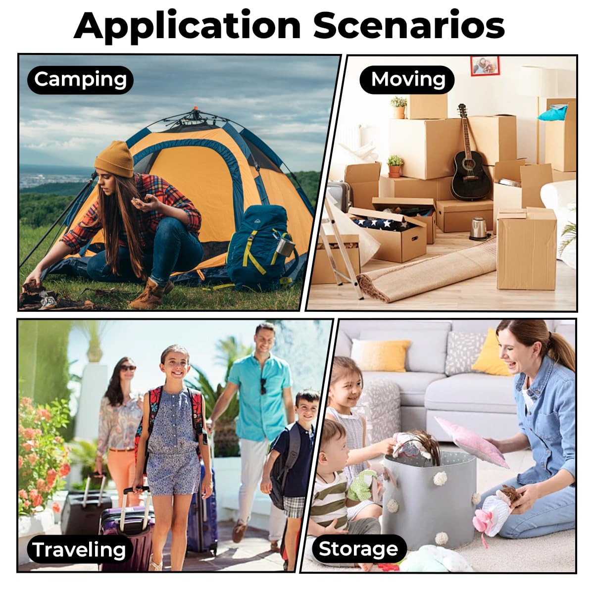 Lot De 2 Sacs De Rangement Extra Larges Avec Cordon De Serrage - 110 X 140 Cm - Tissu Oxford Pliable - Grande Capacité - Organisateurs Sous Le Lit Pour Couettes, Oreillers
