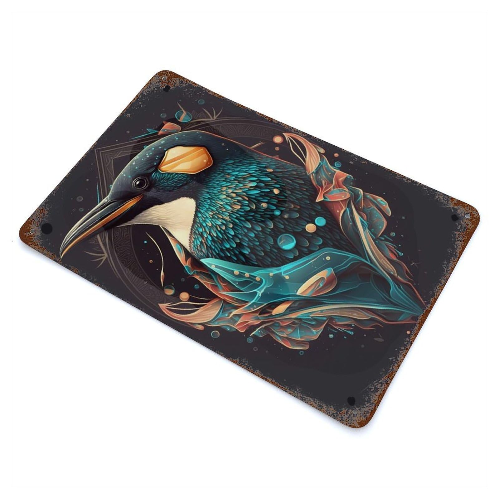 Penguin Winsome 11.8"x7.9" Decorative Tin Sign, Classic Wall Plaque for Cafe, Home Bar And Lounge Decor