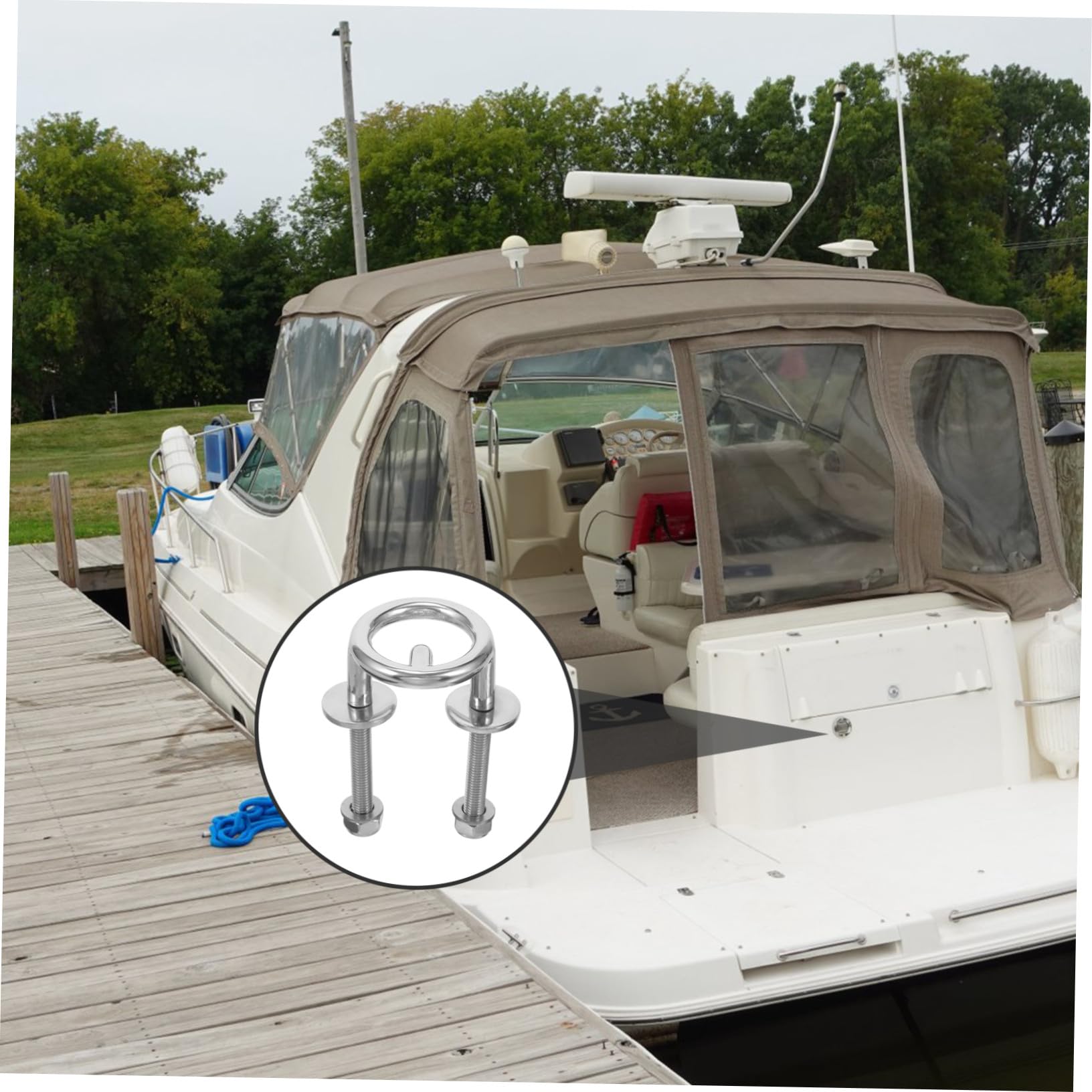 Gatuida Gancio Traino Sci Nautico 62mm in Acciaio Inossidabile per Barca | Argento, per Yacht e Imbarcazioni, Accessorio Hardware per Traino su Acqua